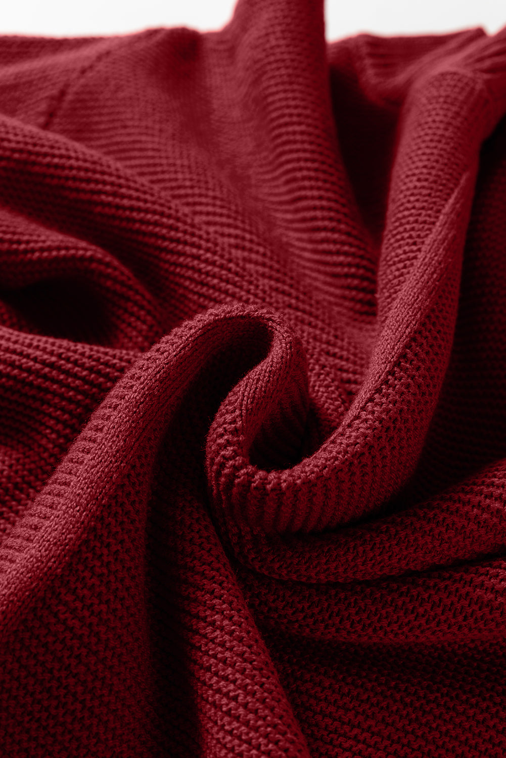 Red Dahlia Solid Color Front Seam Drop Shoulder Loose Sweater-TOPS / DRESSES-[Adult]-[Female]-2022 Online Blue Zone Planet