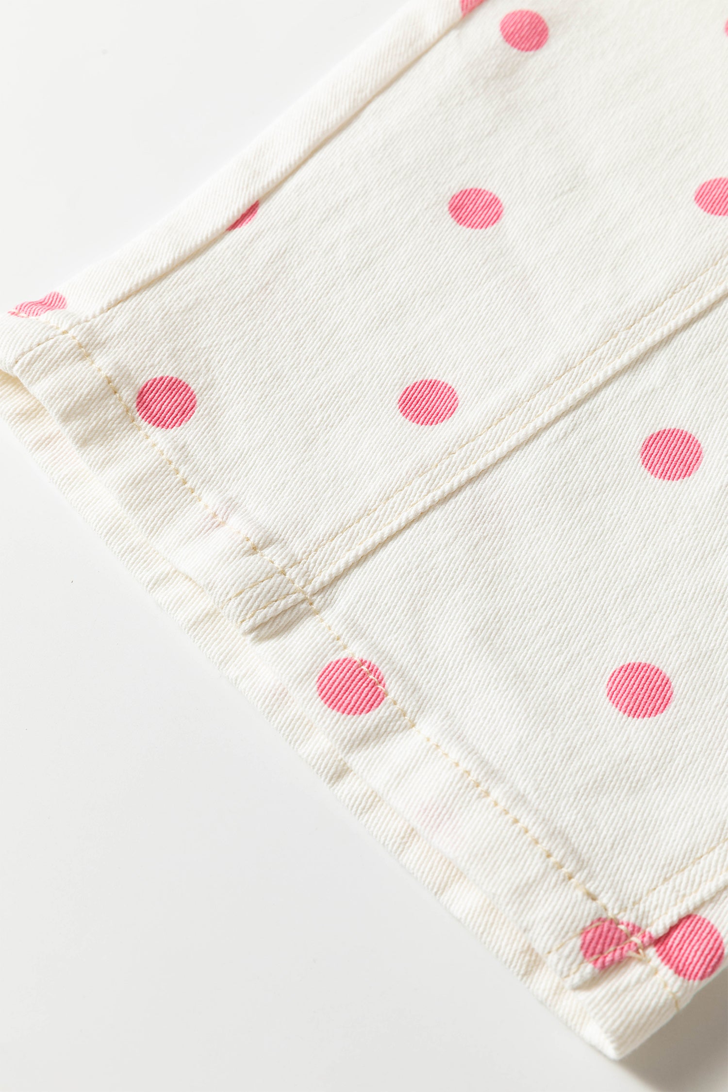 Pink Polka Dot Print Seam Detail Barrel Jeans-Bottoms/Jeans-[Adult]-[Female]-2022 Online Blue Zone Planet