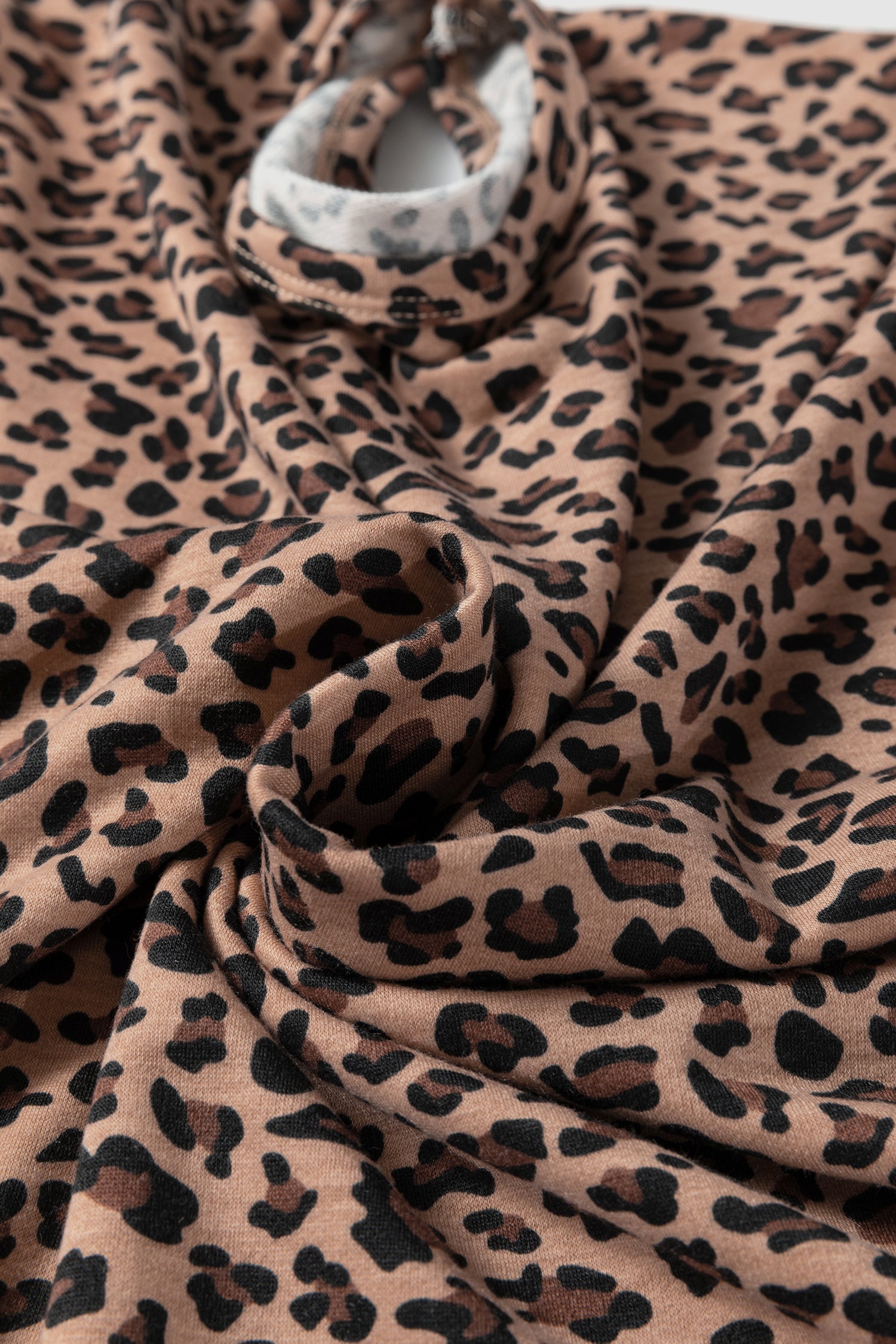 Brown Leopard Loose Tee Drawstring Waist Barrel Pants Set-Two Piece Sets/Pant Sets-[Adult]-[Female]-2022 Online Blue Zone Planet