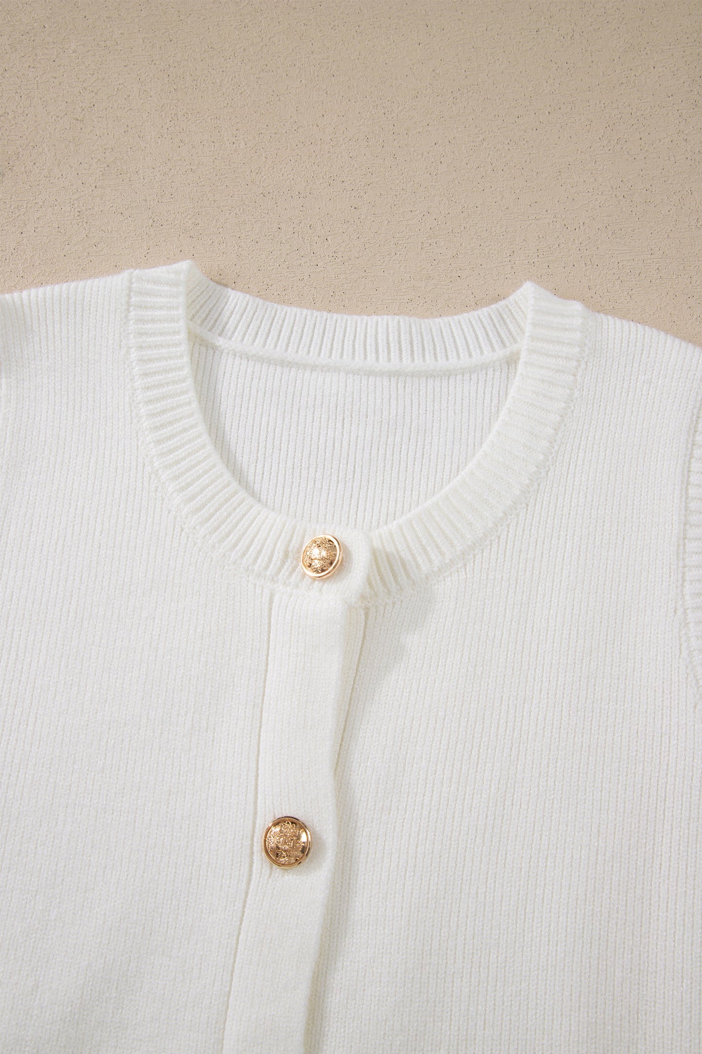 Yellow Cream Solid Color Sleeveless Knit Button Pocketed Sweater-Sweaters & Cardigans/Sweater Vests-[Adult]-[Female]-2022 Online Blue Zone Planet