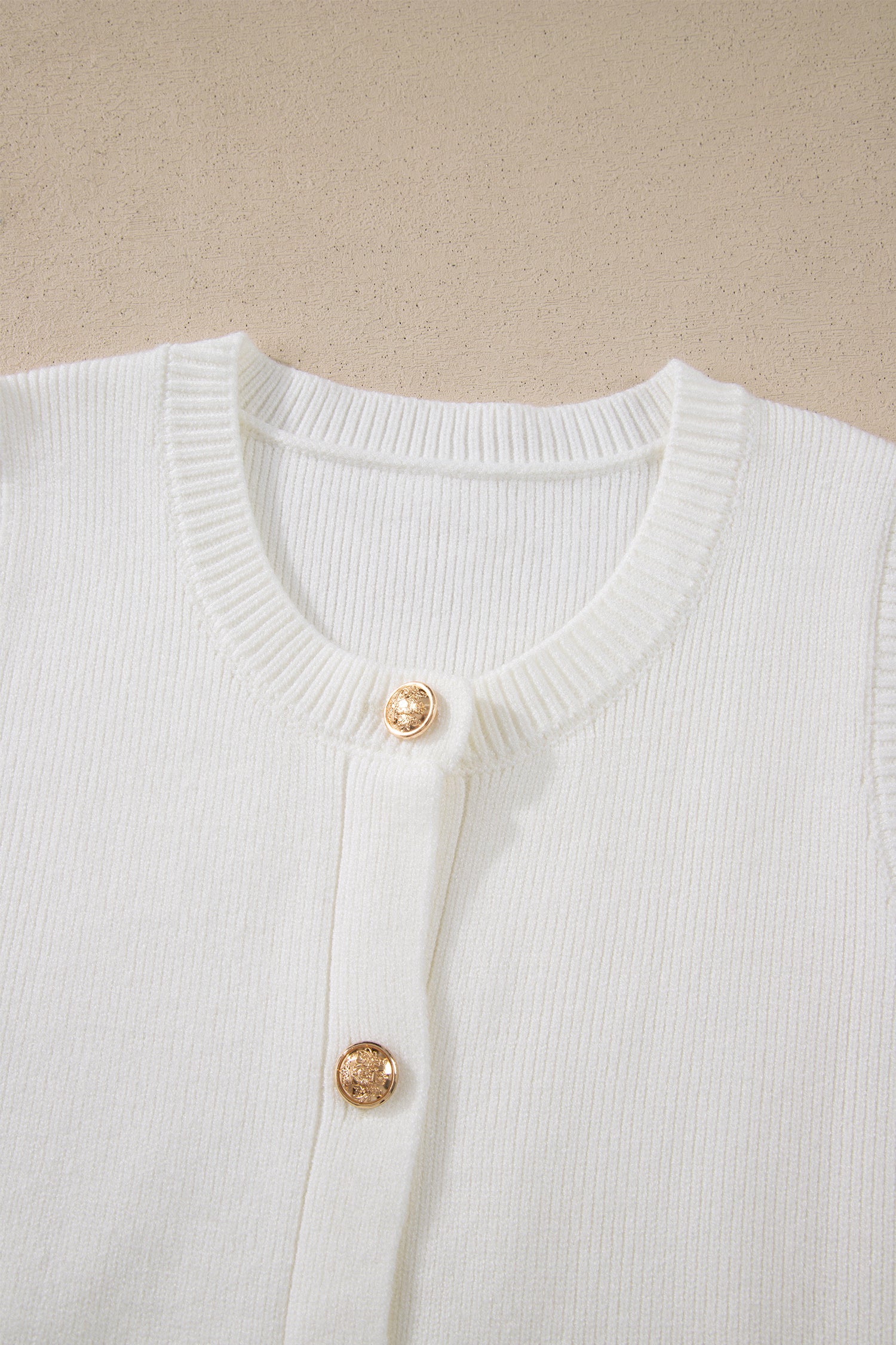 Yellow Cream Solid Color Sleeveless Knit Button Pocketed Sweater-Sweaters & Cardigans/Sweater Vests-[Adult]-[Female]-2022 Online Blue Zone Planet