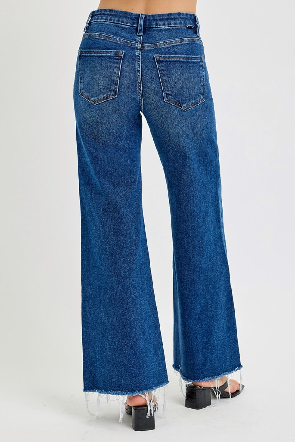 Blue Zone Planet | RISEN Tummy Control High Rise Wide Leg Jeans-BOTTOMS SIZES SMALL MEDIUM LARGE-[Adult]-[Female]-2022 Online Blue Zone Planet