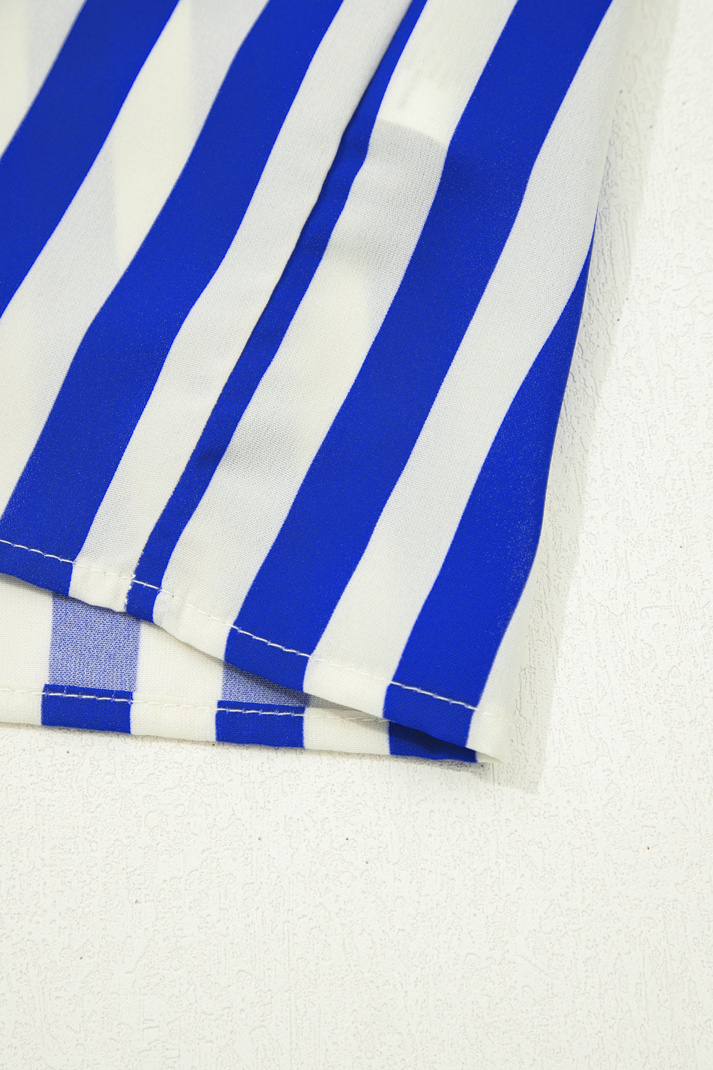 Sky Blue Stripe Balloon Sleeve Loose Button up Shirt-Tops/Blouses & Shirts-[Adult]-[Female]-2022 Online Blue Zone Planet