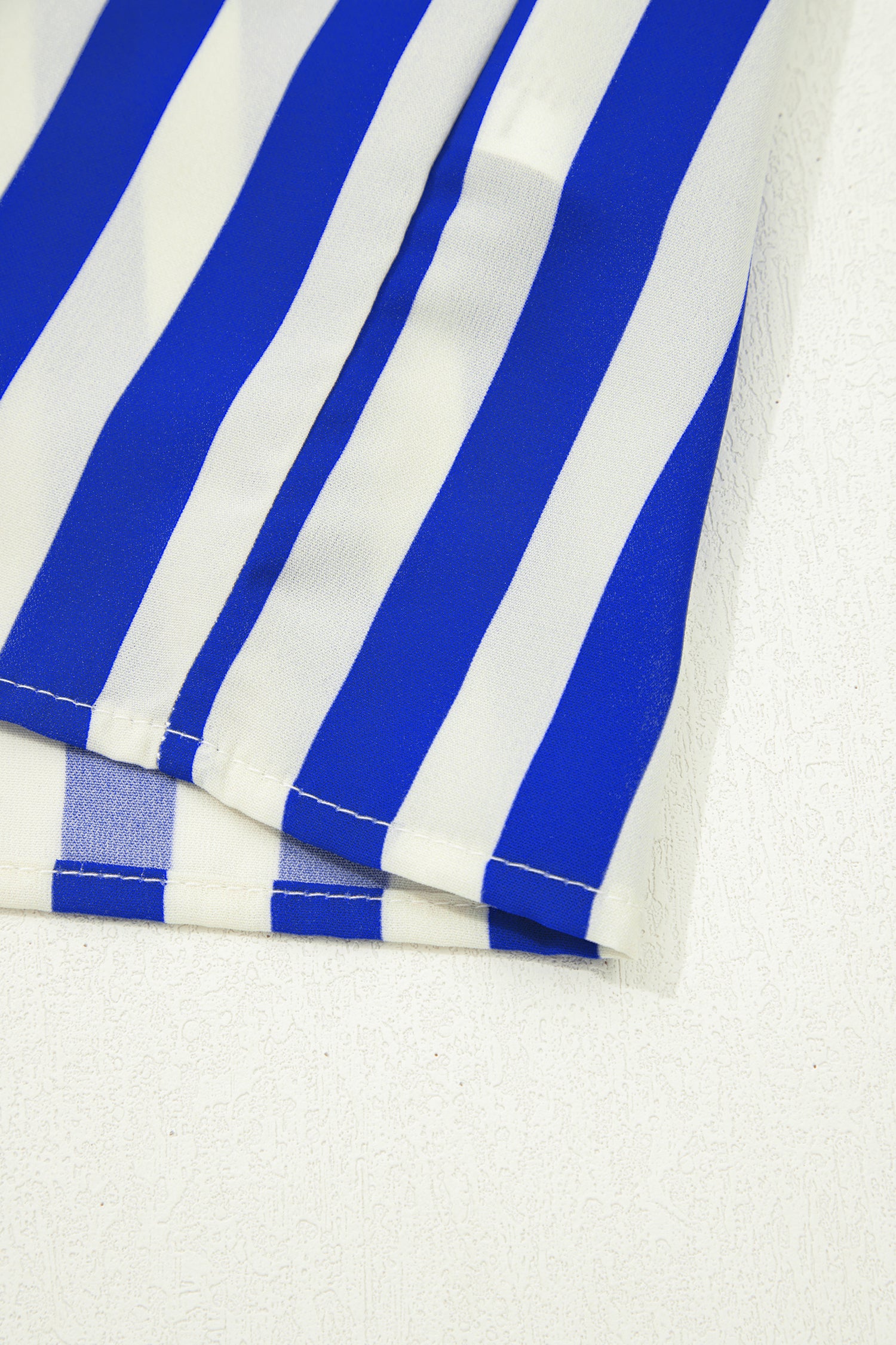 Sky Blue Stripe Balloon Sleeve Loose Button up Shirt-Tops/Blouses & Shirts-[Adult]-[Female]-2022 Online Blue Zone Planet