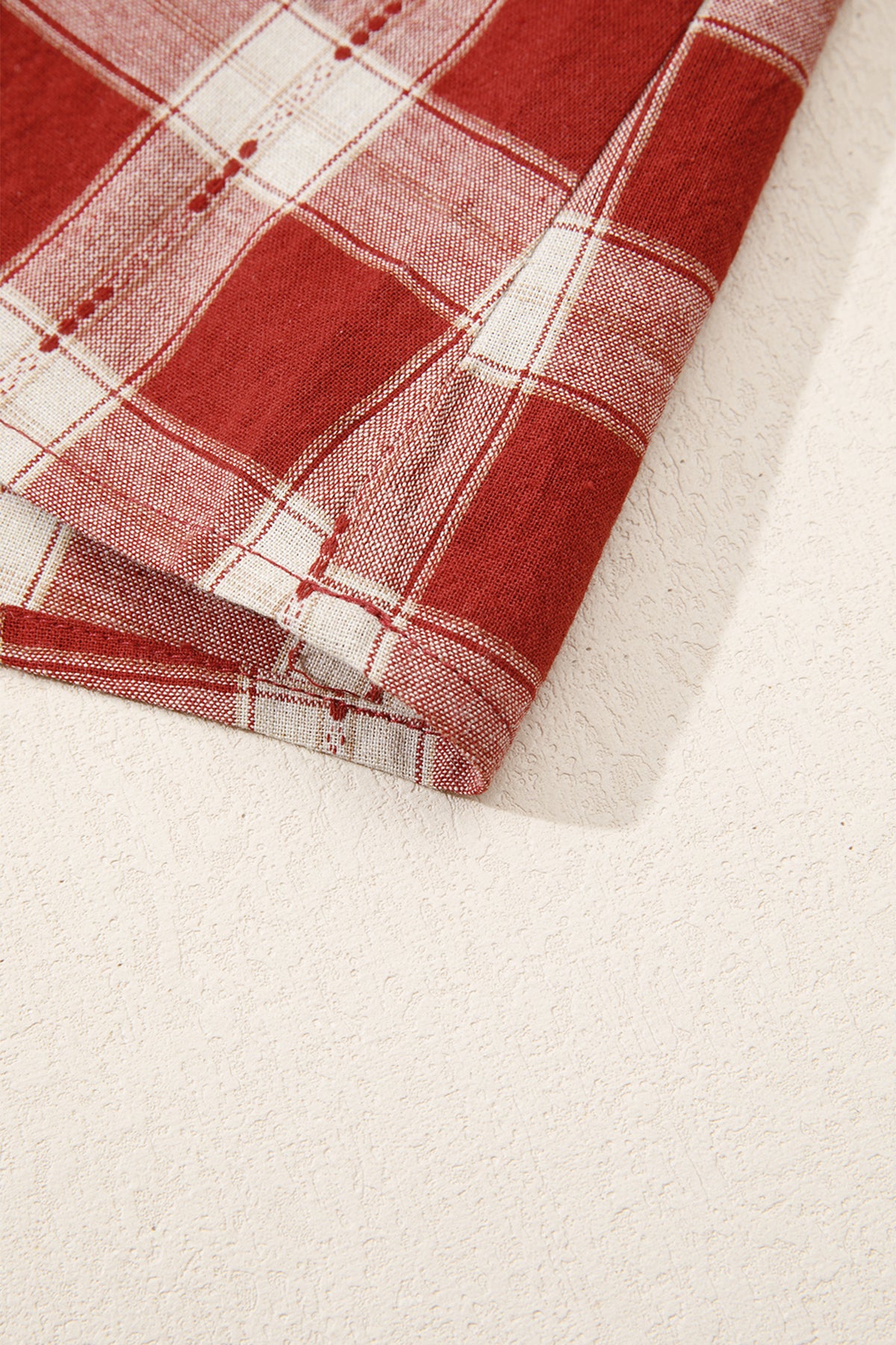 Red Plaid Print Smocked Puff Sleeve Mini Dress-TOPS / DRESSES-[Adult]-[Female]-2022 Online Blue Zone Planet