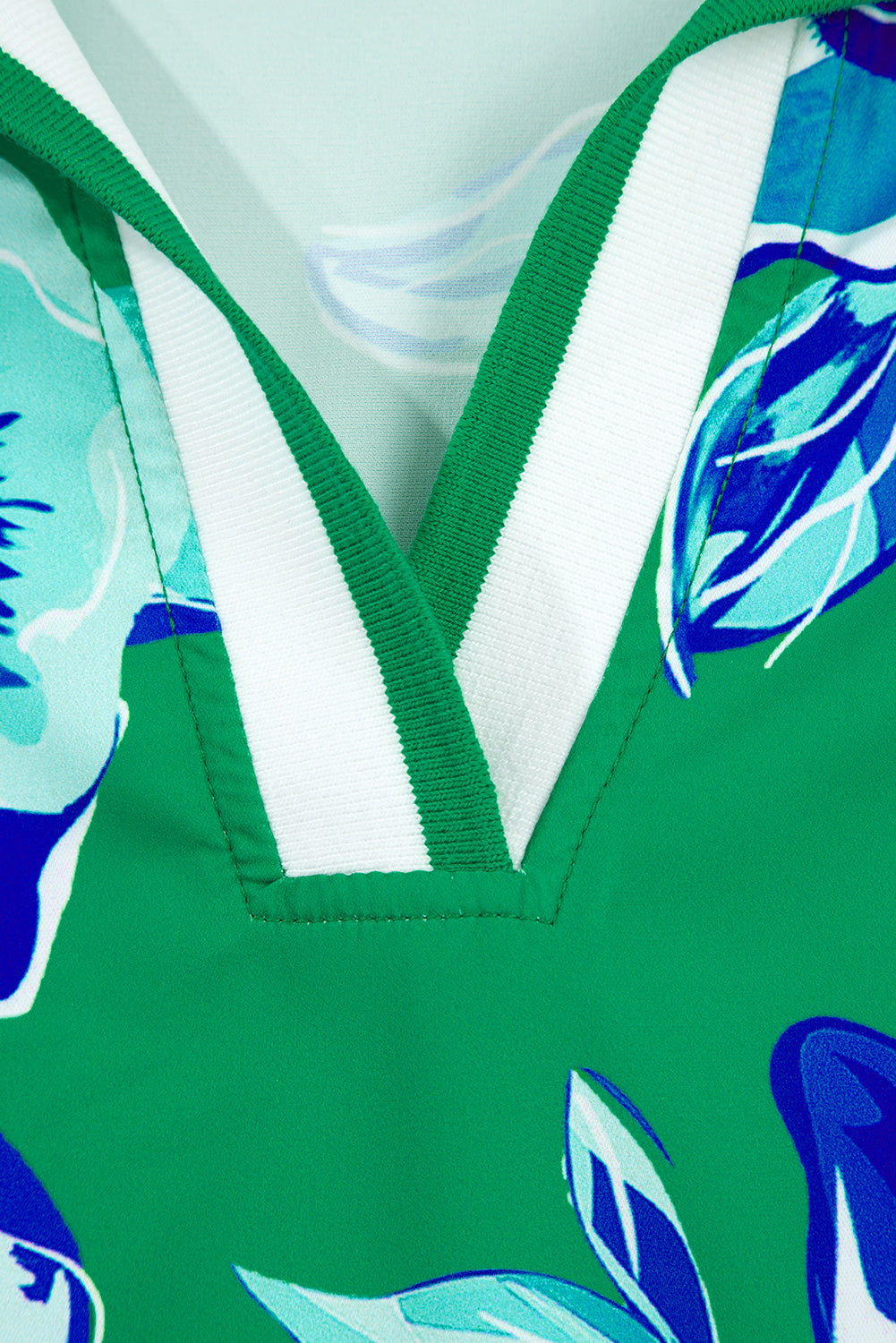 Bright Green Contrast Floral Print Collared V Neckline Ruffled Cap Sleeve Shift Dress With Pockets-TOPS / DRESSES-[Adult]-[Female]-2022 Online Blue Zone Planet