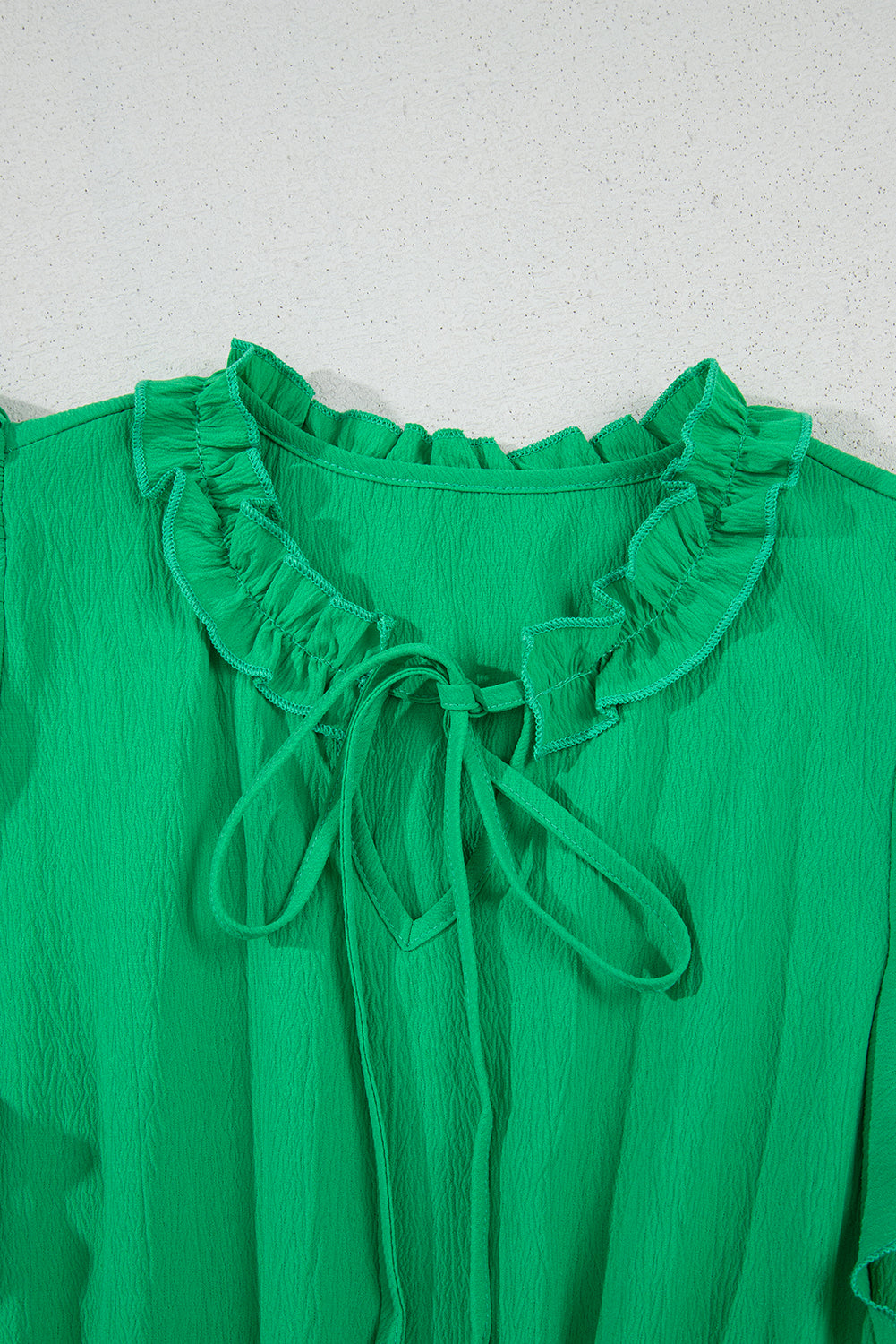 Blue Zone Planet | Bright Green Split V Neck Elastic Waist Ruffled Dress-TOPS / DRESSES-[Adult]-[Female]-2022 Online Blue Zone Planet
