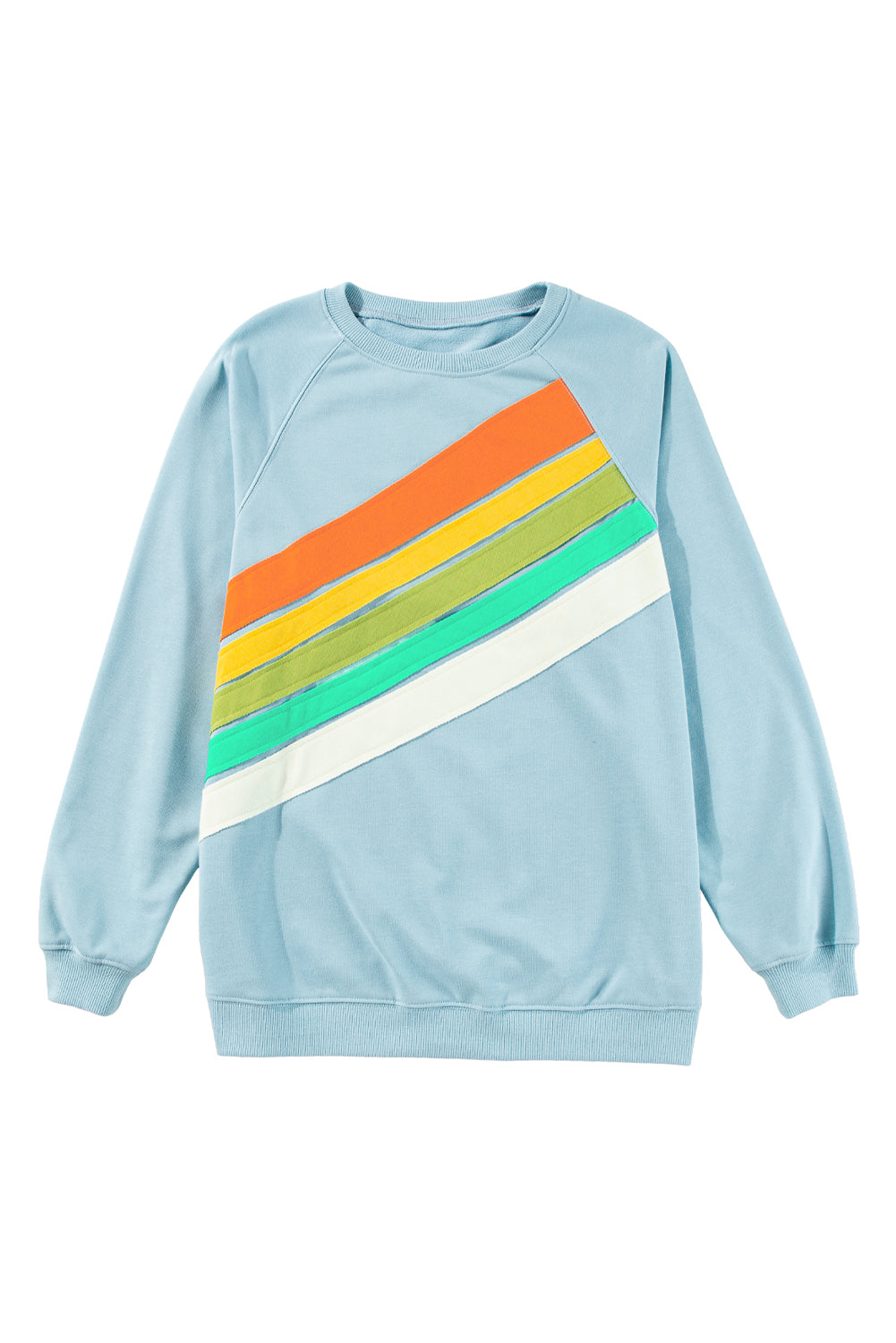 Blue Zone Planet |  Black Rainbow Colorblock Pullover Sweatshirt