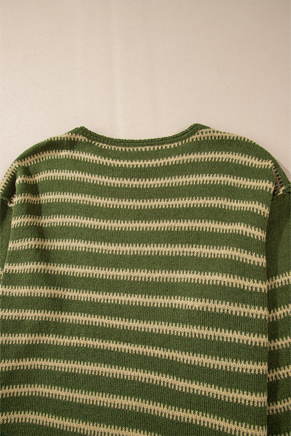 Blue Zone Planet | Green Stripe Drop Shoulder Sweater-TOPS / DRESSES-[Adult]-[Female]-2022 Online Blue Zone Planet