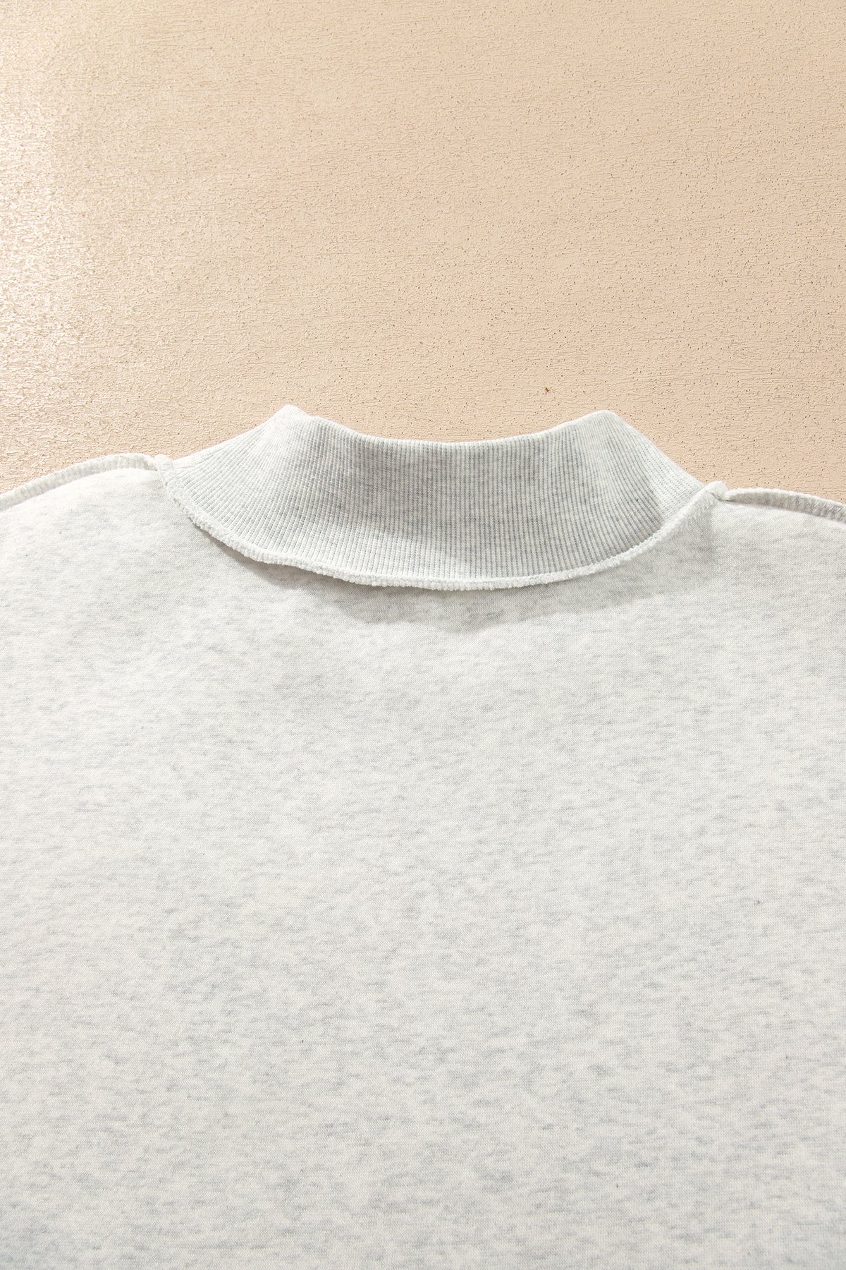 Gray MERRY Embroidered Letter High Neck Tunic Pullover Sweatshirt-Tops/Sweatshirts & Hoodies-[Adult]-[Female]-2022 Online Blue Zone Planet
