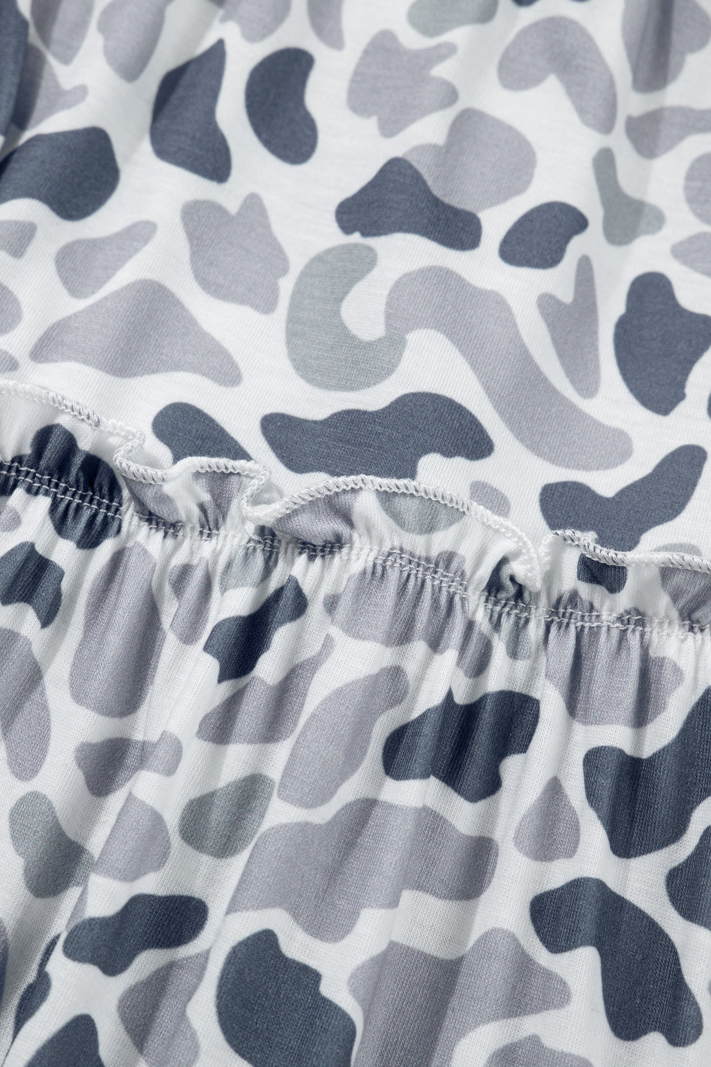 Beige Camo Print Wide Leg Casual Pants