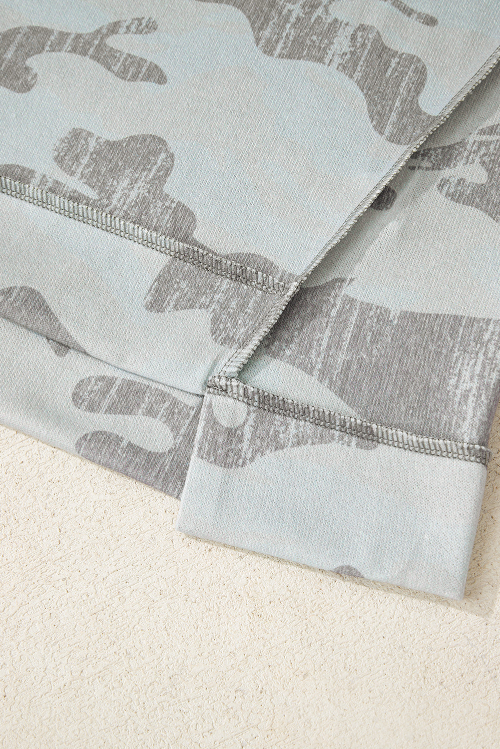 Multicolour Retro Camouflage Print Exposed Seam Patchwork Drop Shoulder Sweatshirt-Tops/Sweatshirts & Hoodies-[Adult]-[Female]-2022 Online Blue Zone Planet