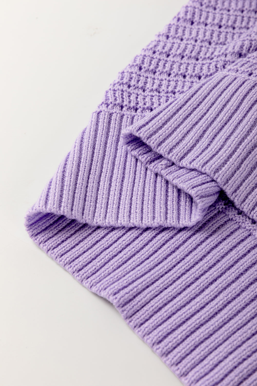 Lavendula Pointelle Knit Ribbed Trim Short Sleeve Sweater-TOPS / DRESSES-[Adult]-[Female]-2022 Online Blue Zone Planet