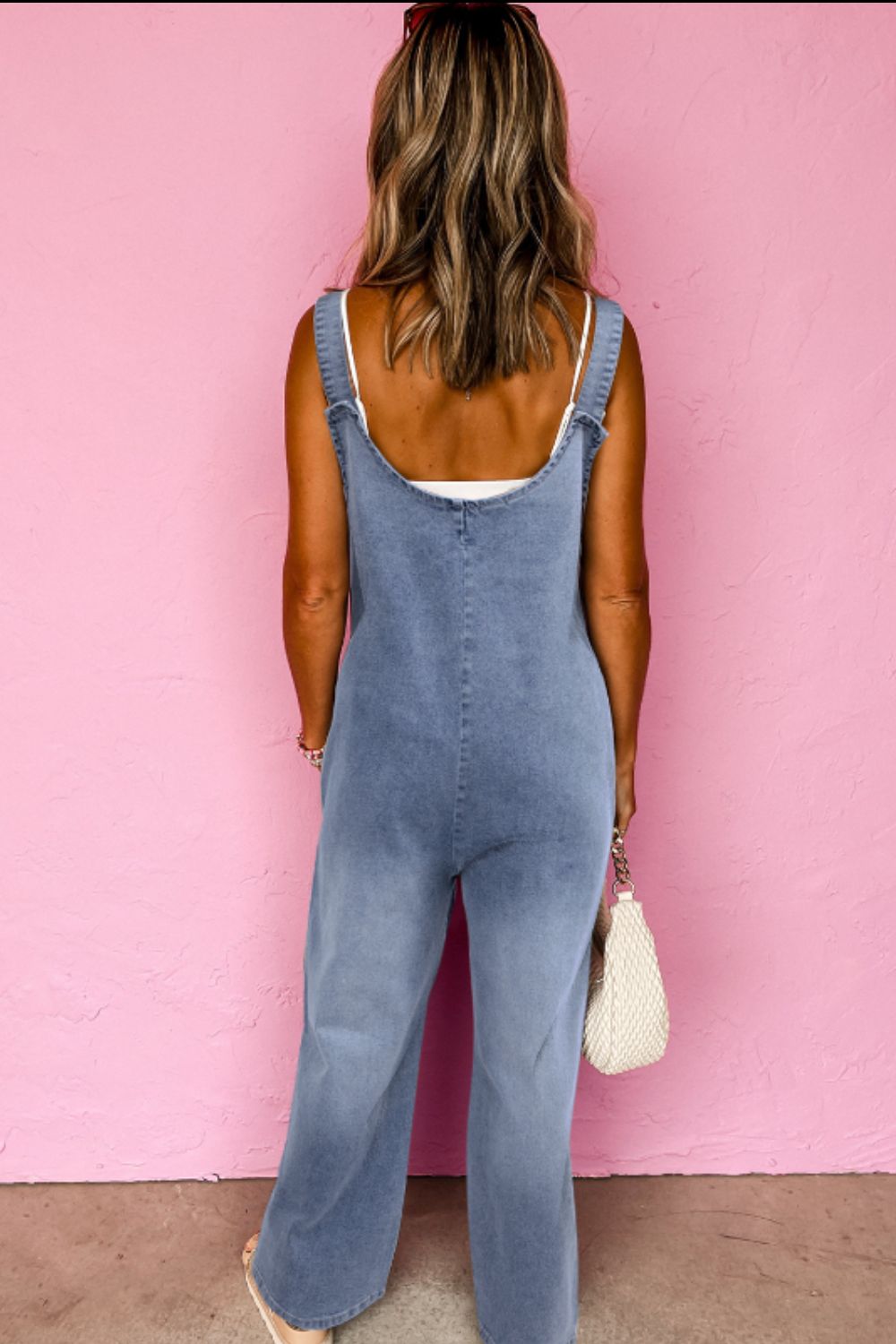 Blue Zone Planet | Wide Strap Denim Overalls with Pockets-TOPS / DRESSES-[Adult]-[Female]-2022 Online Blue Zone Planet