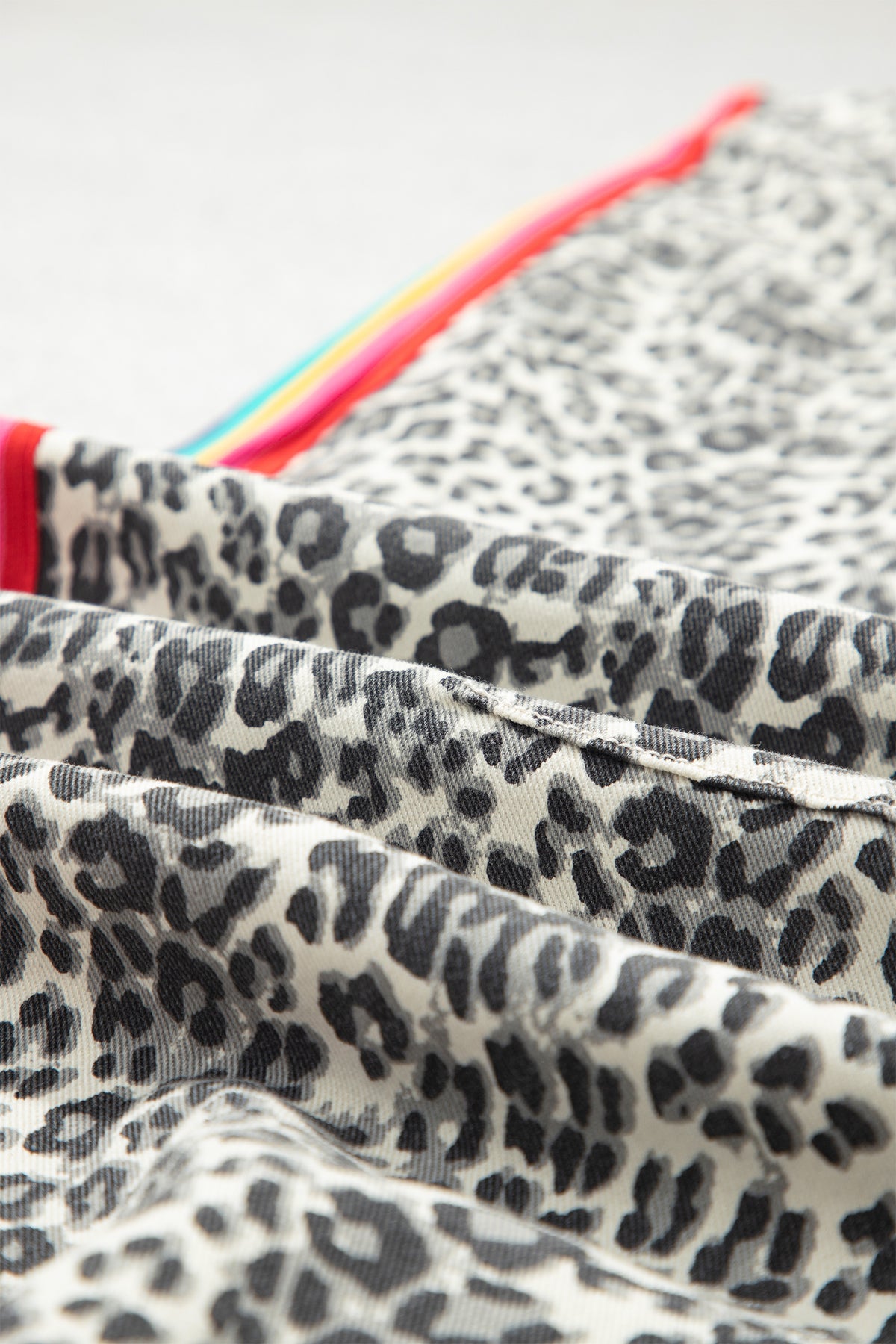 Brown Leopard Print Rainbow Striped Detail Buttoned Loose Jogger Jeans-Bottoms/Jeans-[Adult]-[Female]-2022 Online Blue Zone Planet