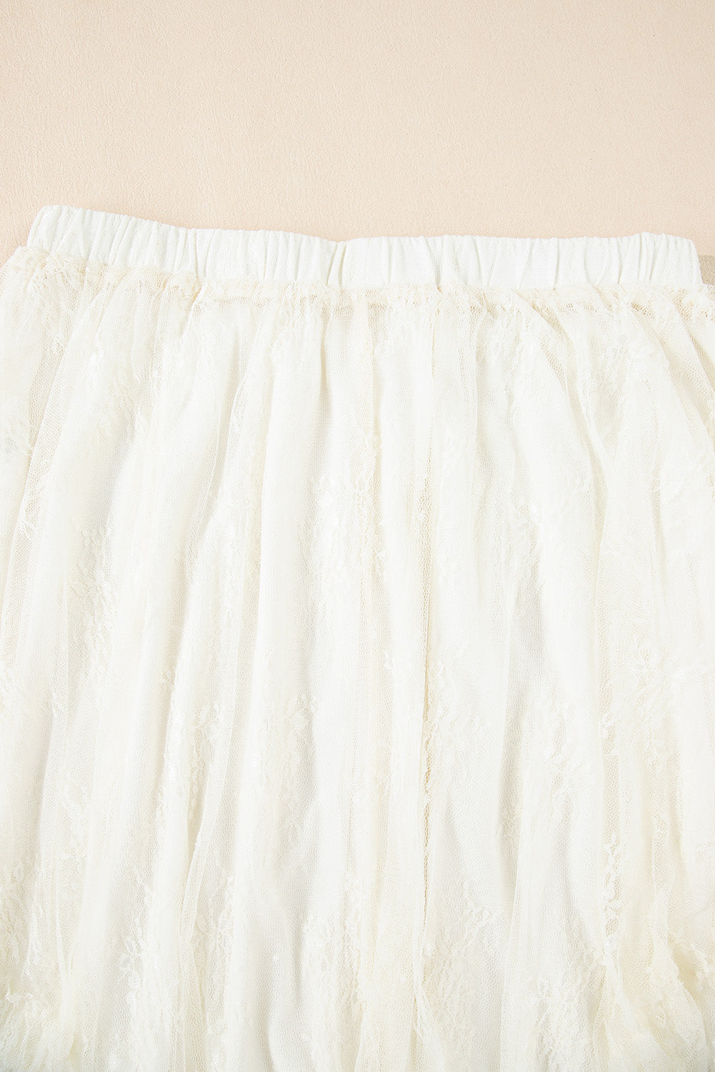 Beige Lace Cascading Tiered High Waist Maxi Skirt-Bottoms/Skirts & Petticoat-[Adult]-[Female]-2022 Online Blue Zone Planet