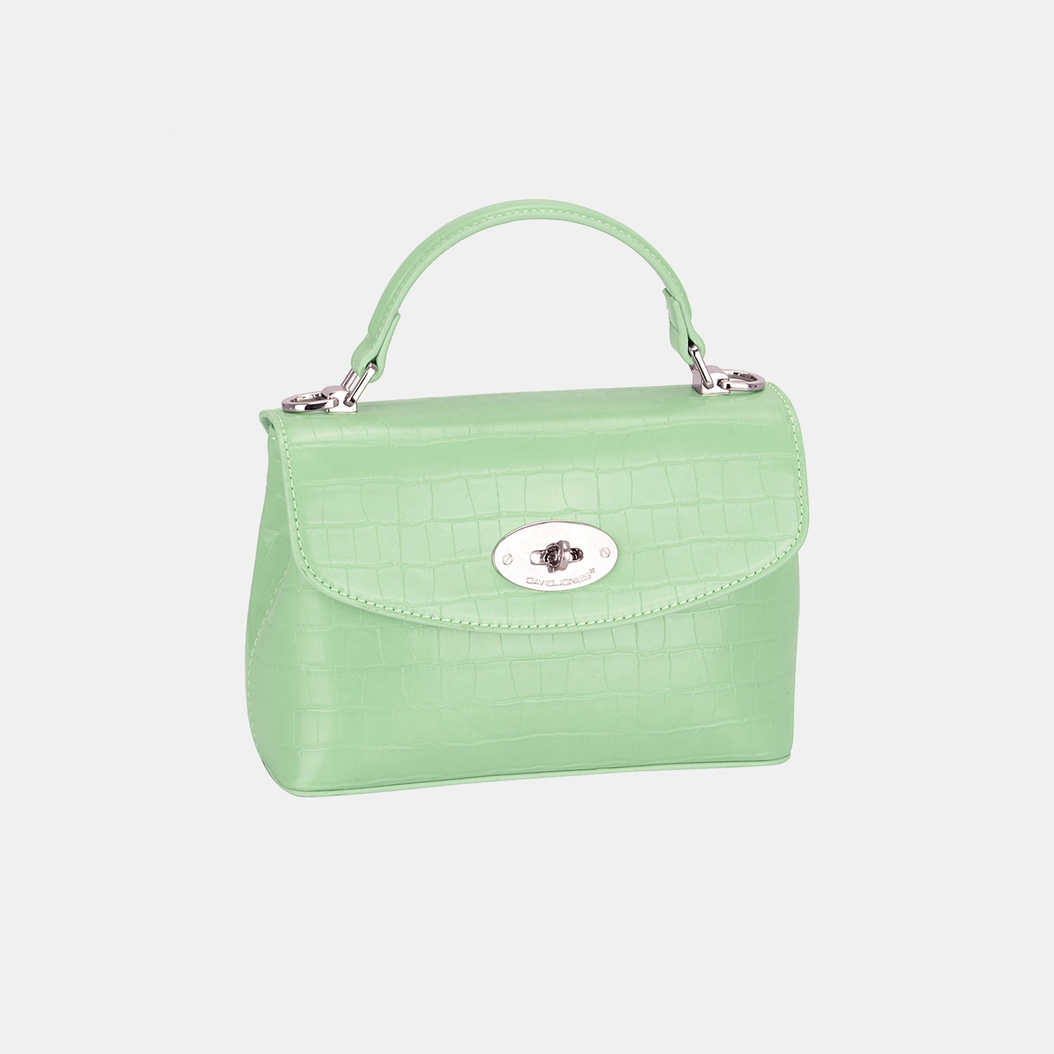 David Jones Texture PU Leather Handbag-HANDBAGS-[Adult]-[Female]-Light Green-One Size-2022 Online Blue Zone Planet