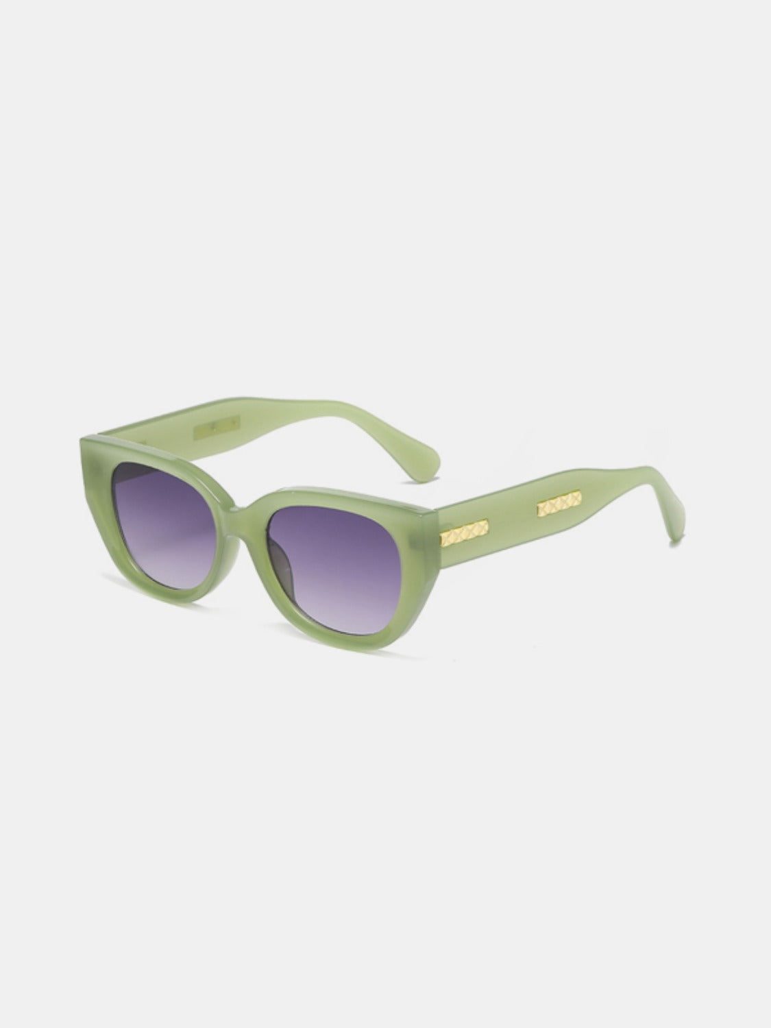 Cat Eye Polycarbonate Frame Sunglasses-SUN GLASSES-[Adult]-[Female]-Sage-One Size-2022 Online Blue Zone Planet