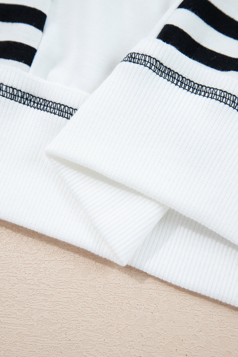 White Stripe Colorblock Patchwork Contrast Stitching Oversize Sweatshirt-Tops/Sweatshirts & Hoodies-[Adult]-[Female]-2022 Online Blue Zone Planet