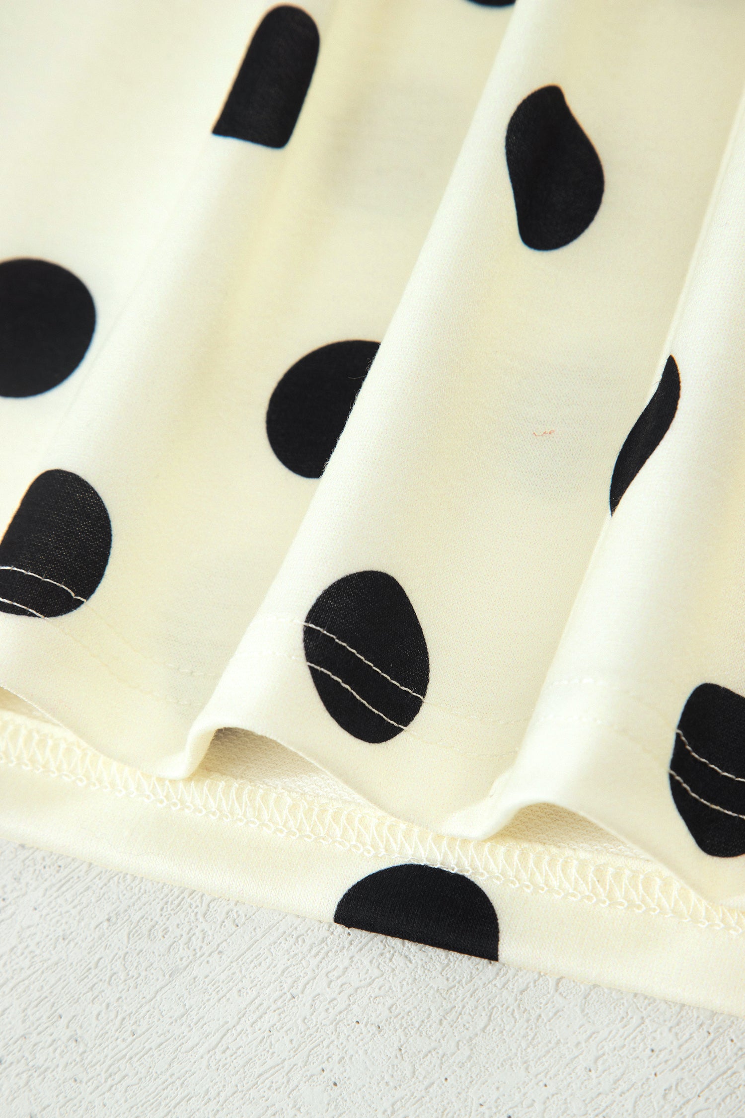 Beige Polka Dot Print High Neck Dolman Top-Tops/Tops & Tees-[Adult]-[Female]-2022 Online Blue Zone Planet