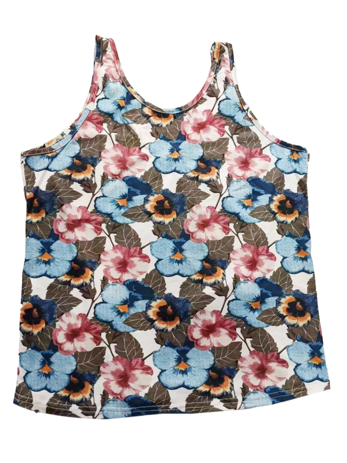 Shiny Printed Scoop Neck Wide Strap Tank-TOPS / DRESSES-[Adult]-[Female]-2022 Online Blue Zone Planet