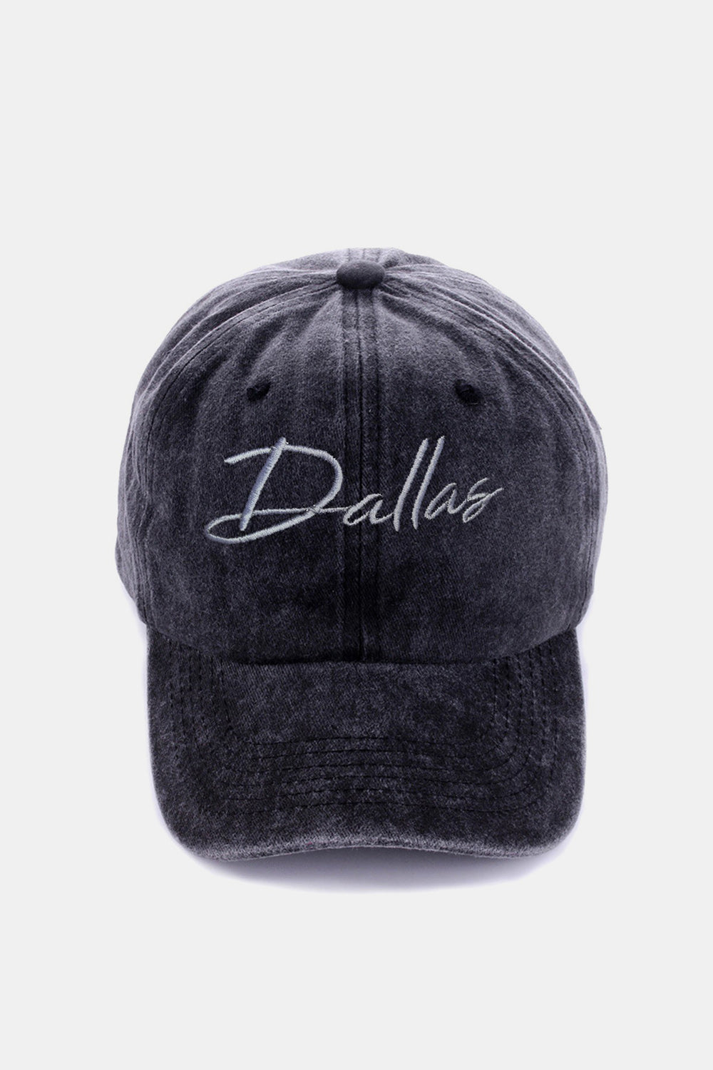 Zenana Washed DALLAS Embroidered Baseball Cap-BASEBALL HATS-[Adult]-[Female]-Dallas Black-One Size-2022 Online Blue Zone Planet