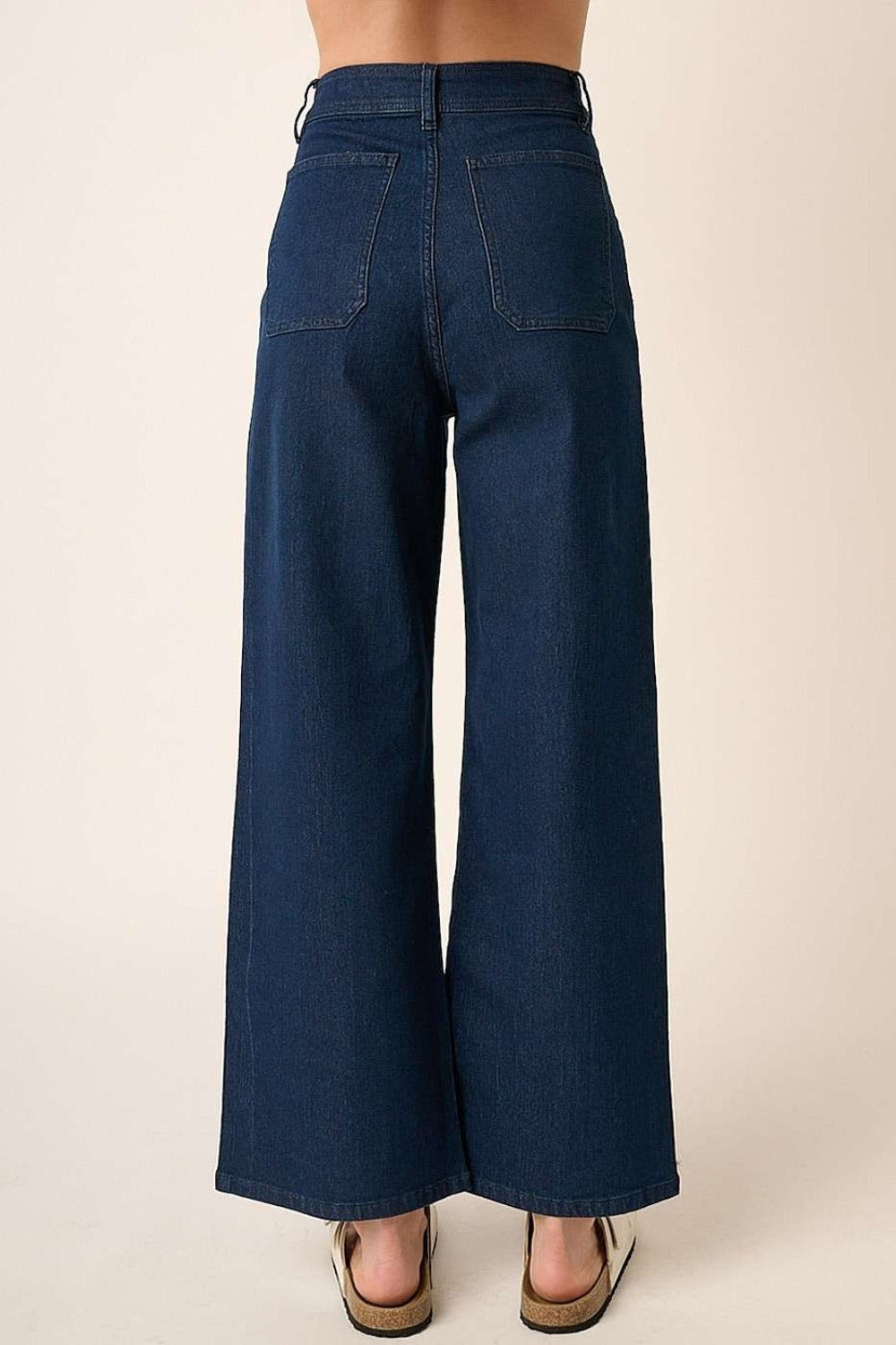 Mittoshop High Waist Wide Leg Jeans-BOTTOMS SIZES SMALL MEDIUM LARGE-[Adult]-[Female]-2022 Online Blue Zone Planet