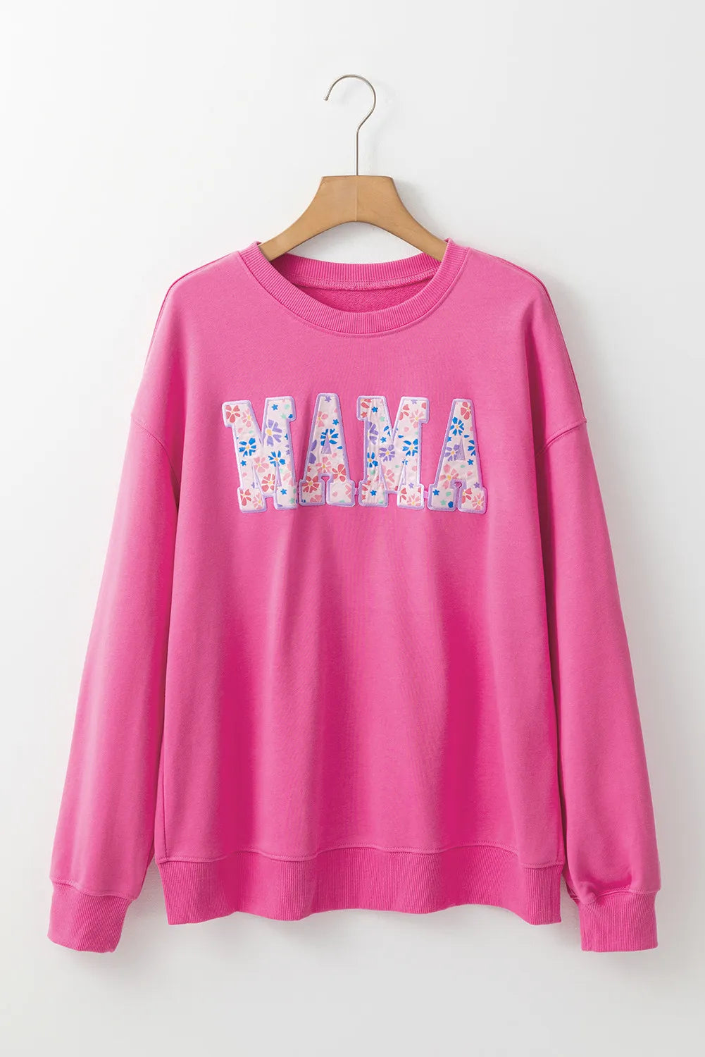 MAMA Round Neck Long Sleeve Sweatshirt-TOPS / DRESSES-[Adult]-[Female]-2022 Online Blue Zone Planet