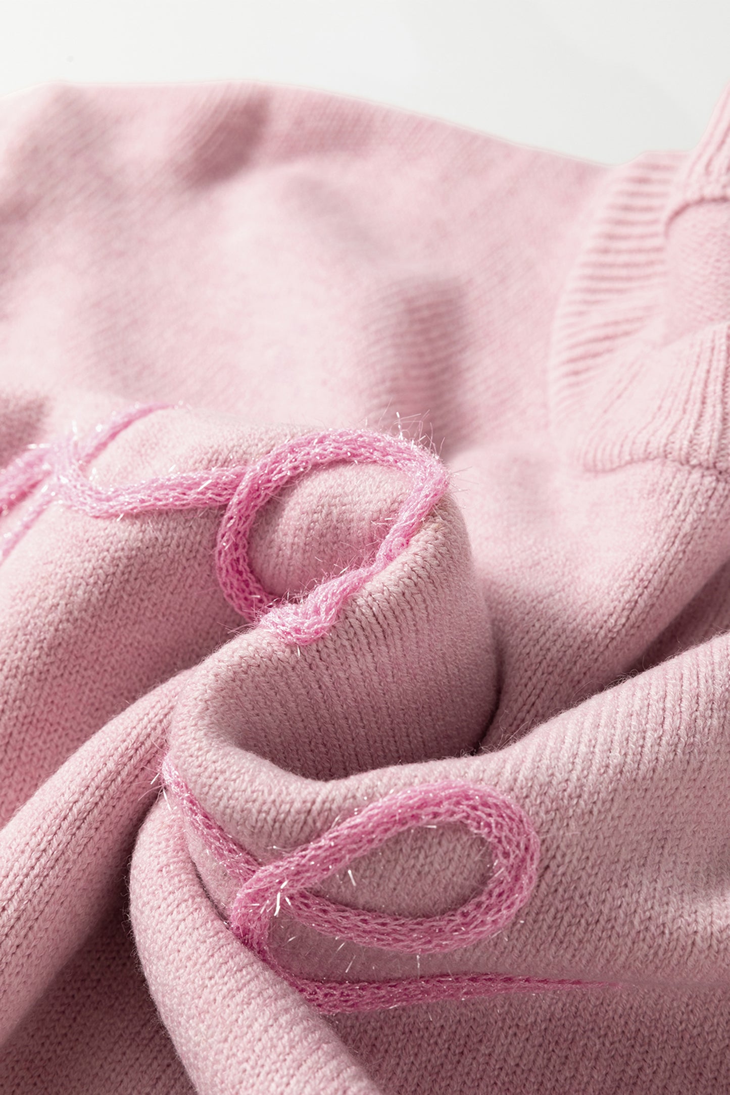Pink Corded Love Script Graphic Baggy Sweater-TOPS / DRESSES-[Adult]-[Female]-2022 Online Blue Zone Planet