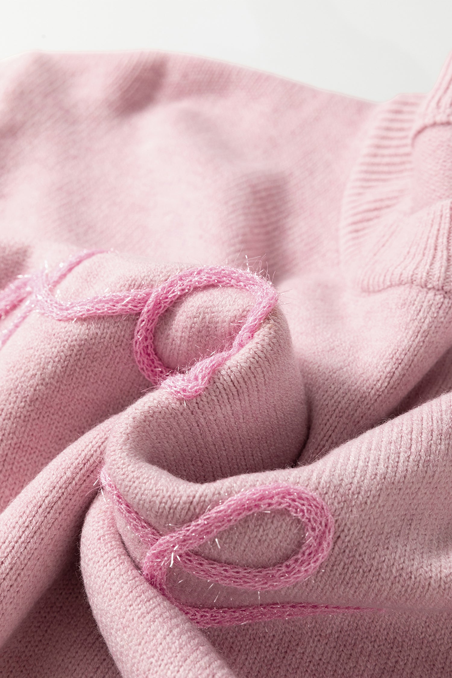 Pink Corded Love Script Graphic Baggy Sweater-TOPS / DRESSES-[Adult]-[Female]-2022 Online Blue Zone Planet