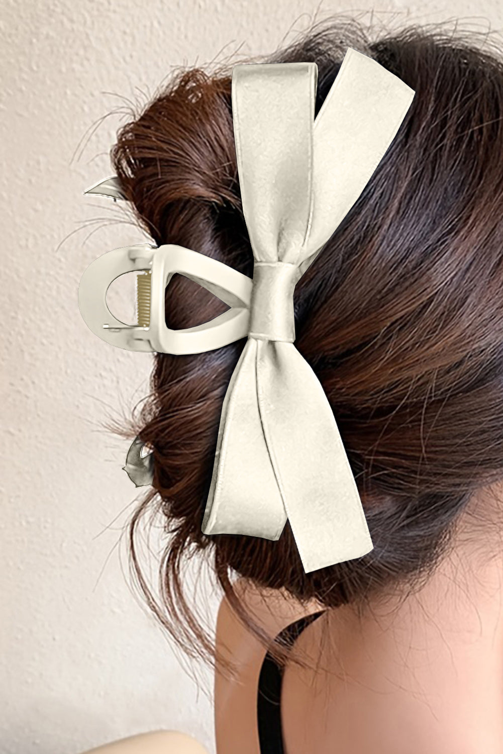 White Bow Decor Large Hair Claw Clip-Accessories/Headwear-[Adult]-[Female]-White-ONE SIZE-2022 Online Blue Zone Planet