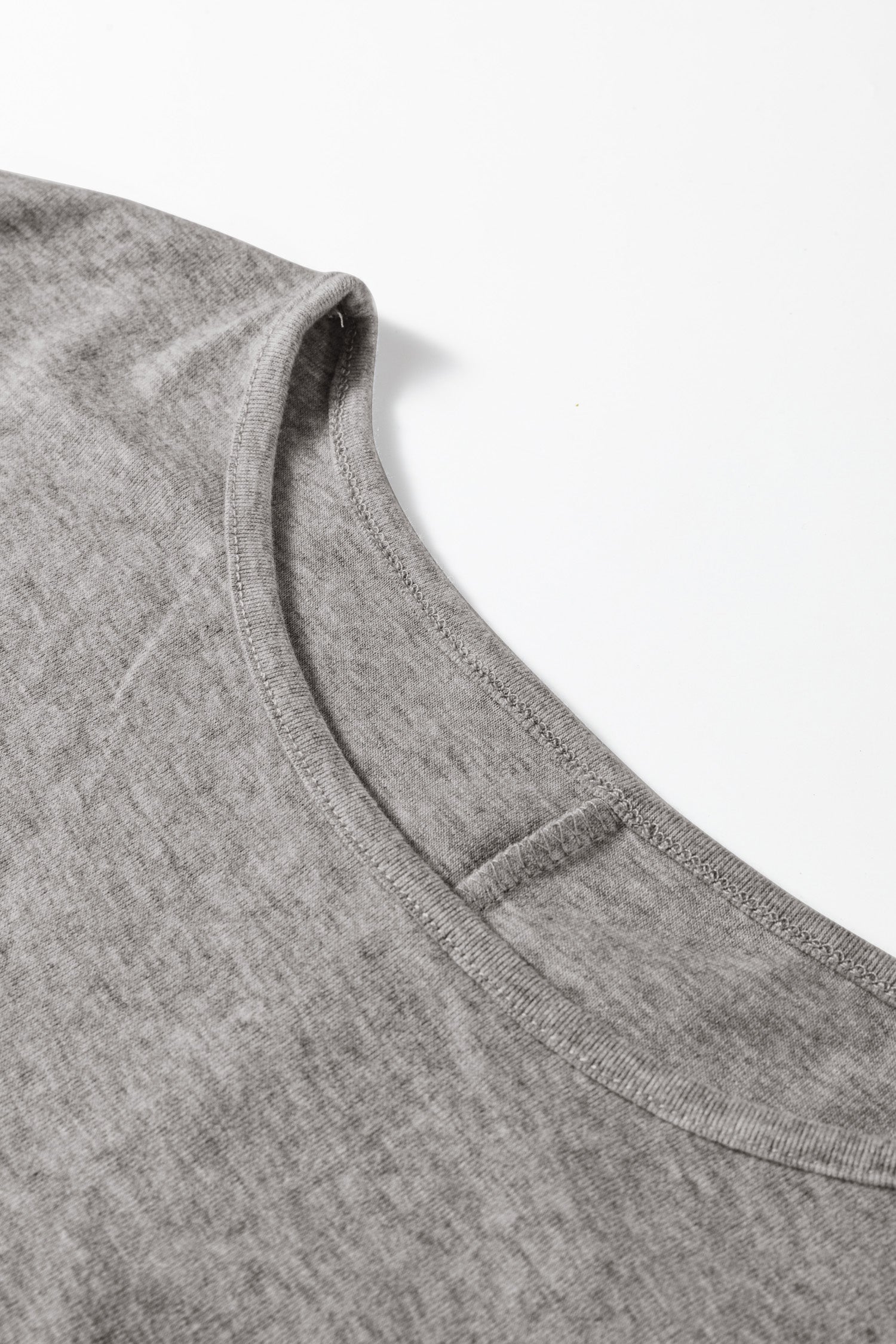 Light Grey Solid Color Extended Cuffs Long Sleeve Top-Tops/Long Sleeve Tops-[Adult]-[Female]-2022 Online Blue Zone Planet