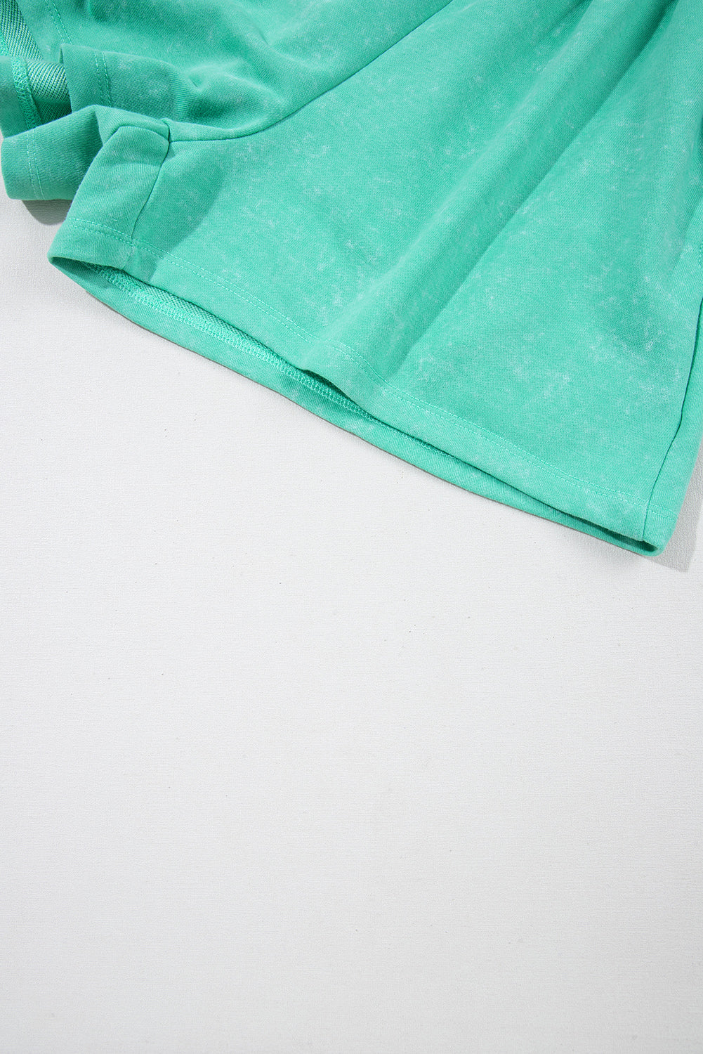 Sea Green Mineral Wash Drawstring Waist Hollow Out Back Short Sleeve Romper-Bottoms/Jumpsuits & Rompers-[Adult]-[Female]-2022 Online Blue Zone Planet