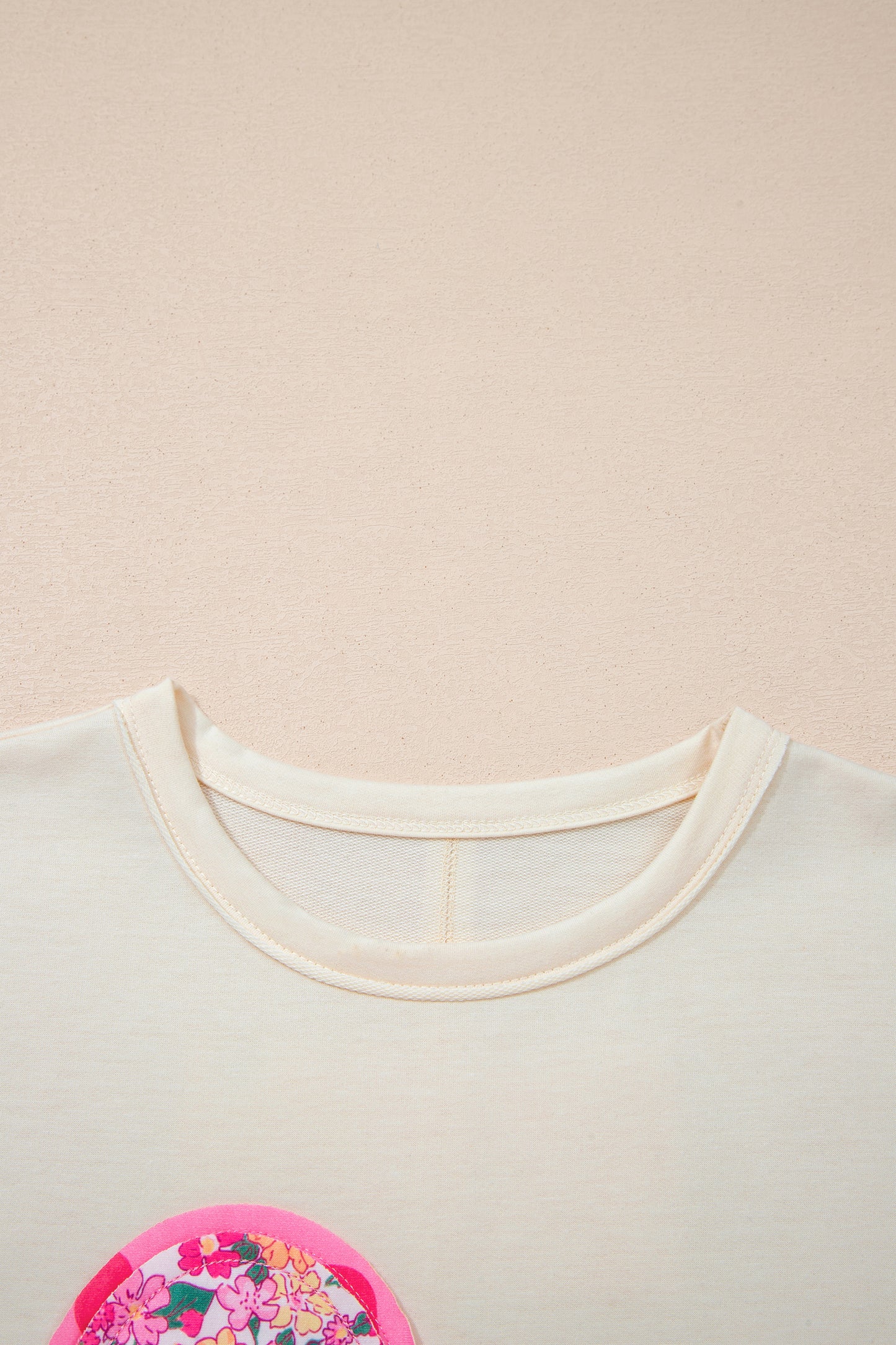 Jet Stream Floral Patched Raw Seam Big Flower Oversize Tee-Tops/Tops & Tees-[Adult]-[Female]-2022 Online Blue Zone Planet