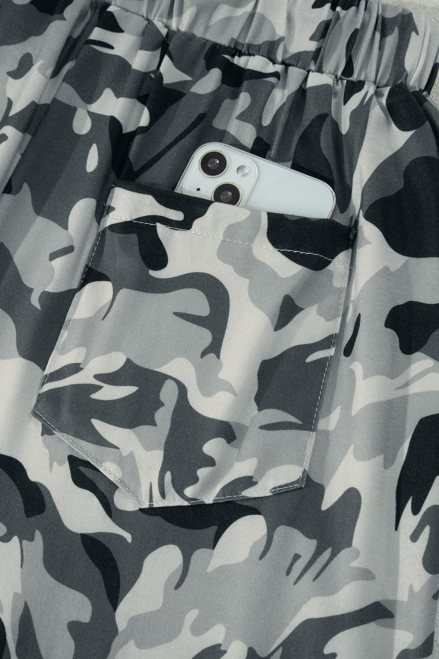 Green Camouflage Print Drawstring Casual Pants-Bottoms/Pants & Culotte-[Adult]-[Female]-2022 Online Blue Zone Planet