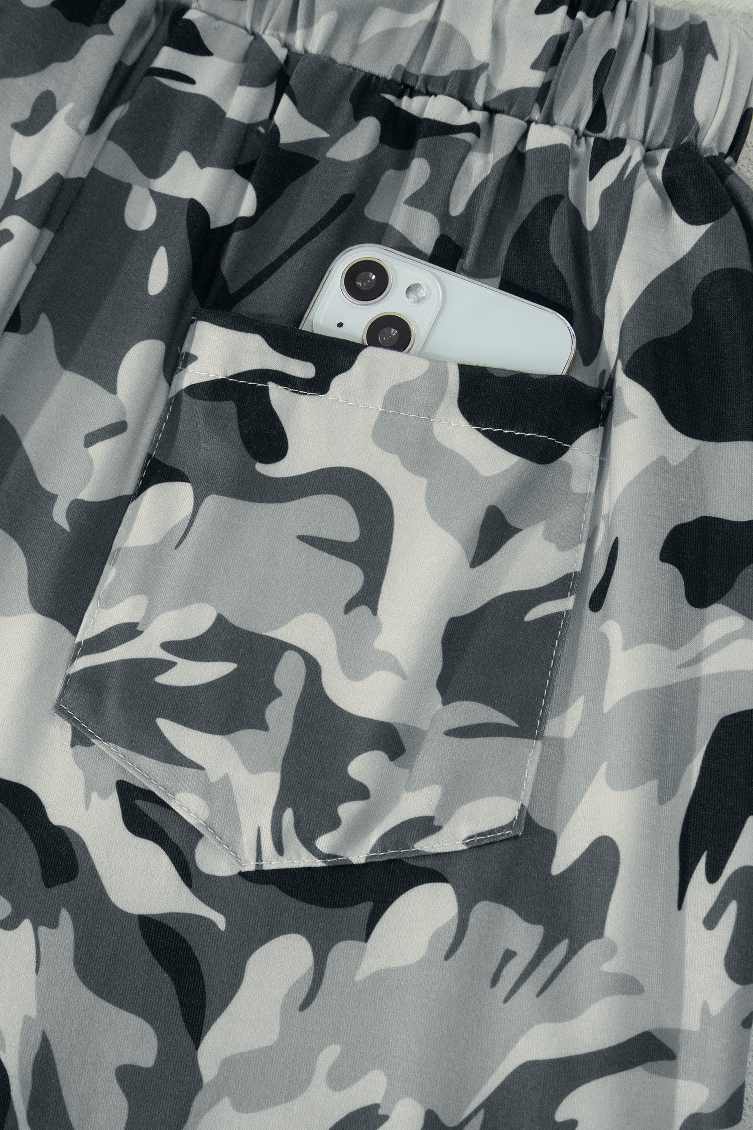 Green Camouflage Print Drawstring Casual Pants-Bottoms/Pants & Culotte-[Adult]-[Female]-2022 Online Blue Zone Planet