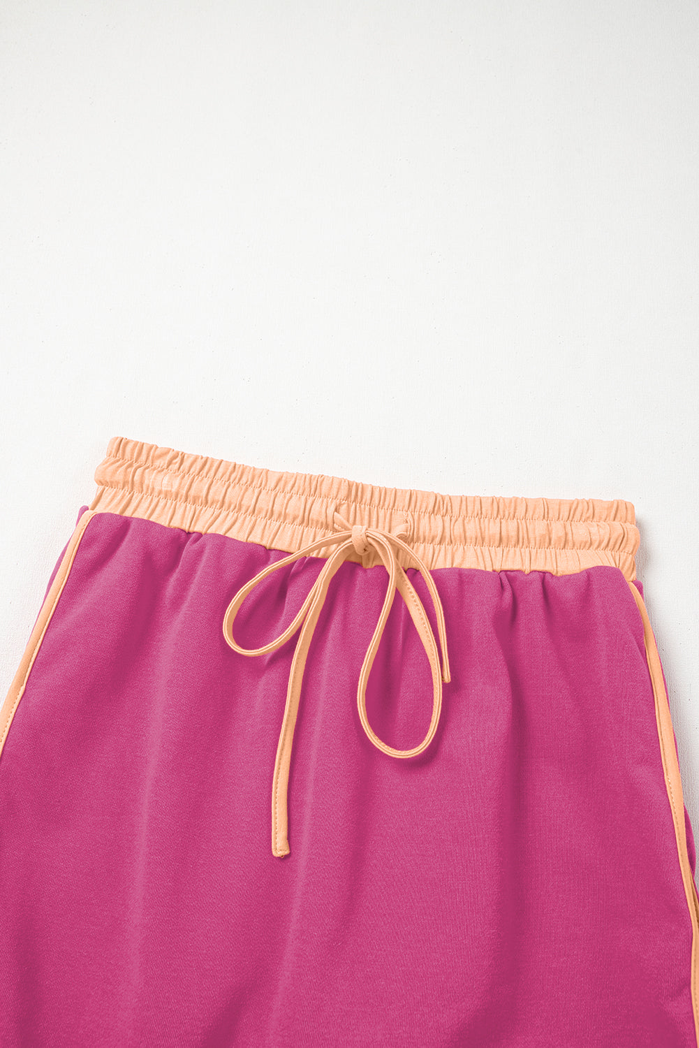 Blue Zone Planet | Rose Red Color Contrast Loose Pullover and Lace-up Waist Skort Set-Two Piece Sets/Two Piece Dresses-[Adult]-[Female]-2022 Online Blue Zone Planet