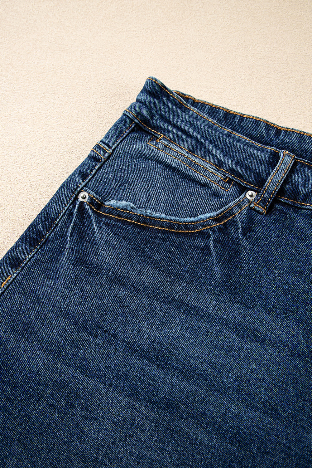 Sail Blue Folded Edge High Waist Plus Size Denim Shorts-Plus Size/Plus Size Bottoms-[Adult]-[Female]-2022 Online Blue Zone Planet