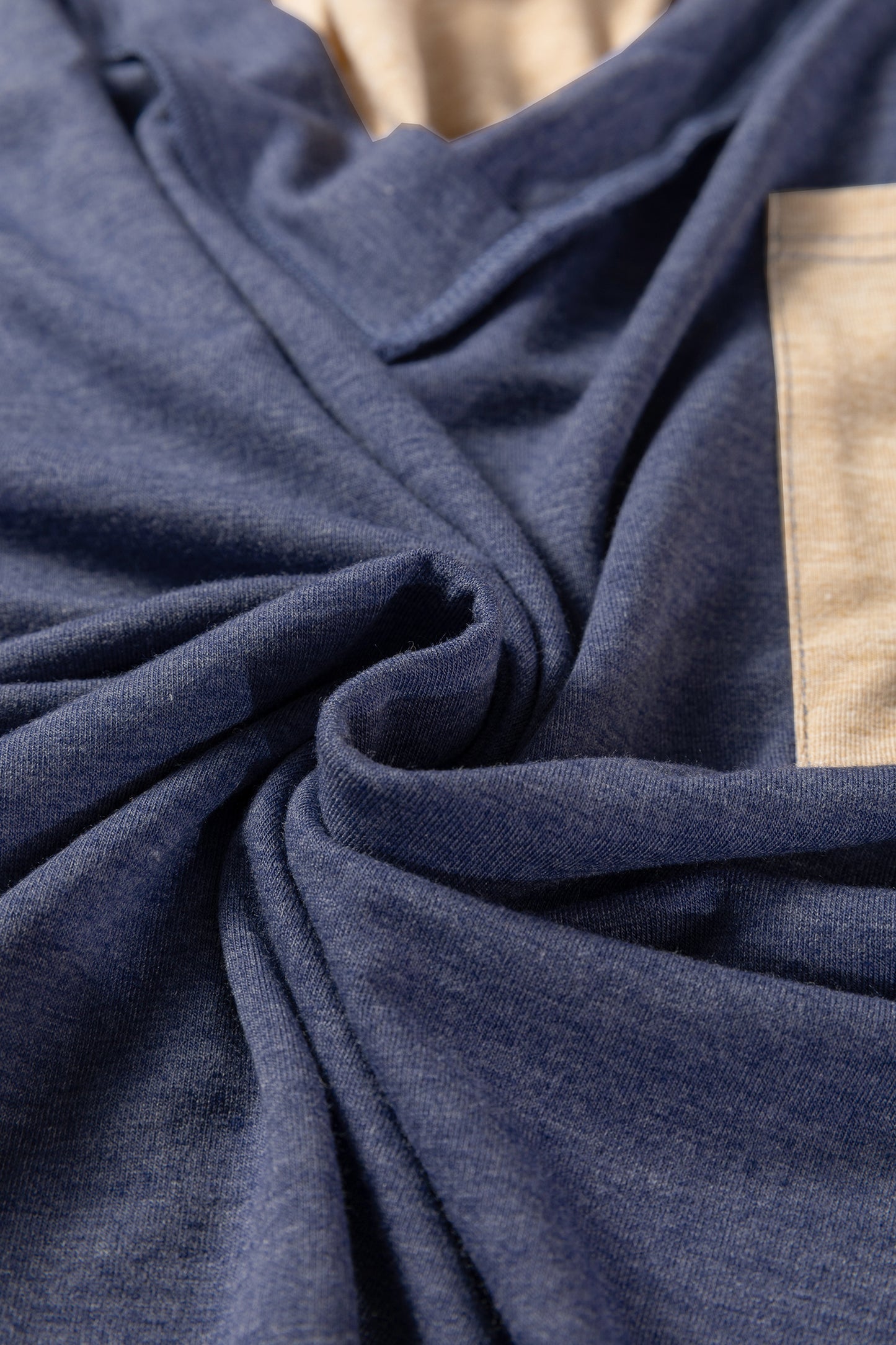 Sail Blue Exposed Stitching Colorblock V Neck Long Sleeve Top-Tops/Long Sleeve Tops-[Adult]-[Female]-2022 Online Blue Zone Planet