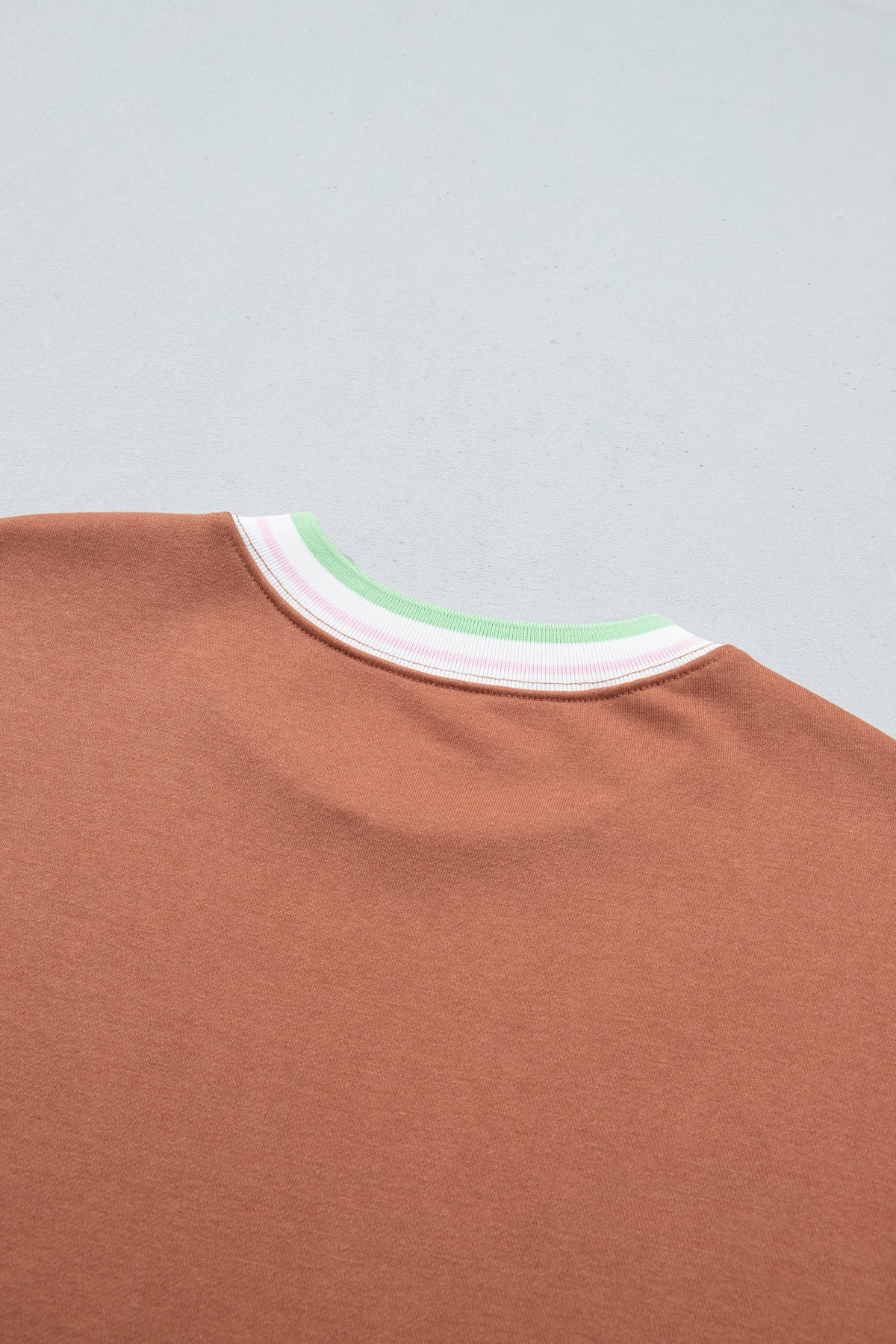 Bright Green Contrast Striped Trim Baggy Pullover Sweatshirt-Tops/Sweatshirts & Hoodies-[Adult]-[Female]-2022 Online Blue Zone Planet