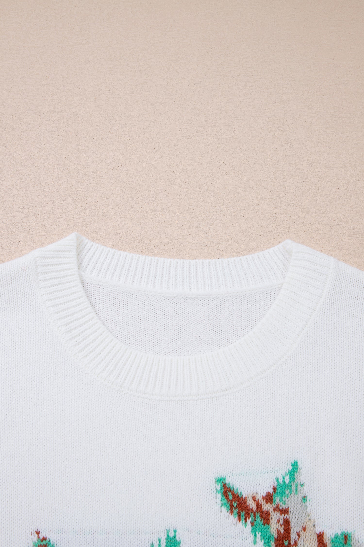 White Retro Flying Mallard Pattern Drop Shoulder Pullover Sweater-TOPS / DRESSES-[Adult]-[Female]-2022 Online Blue Zone Planet