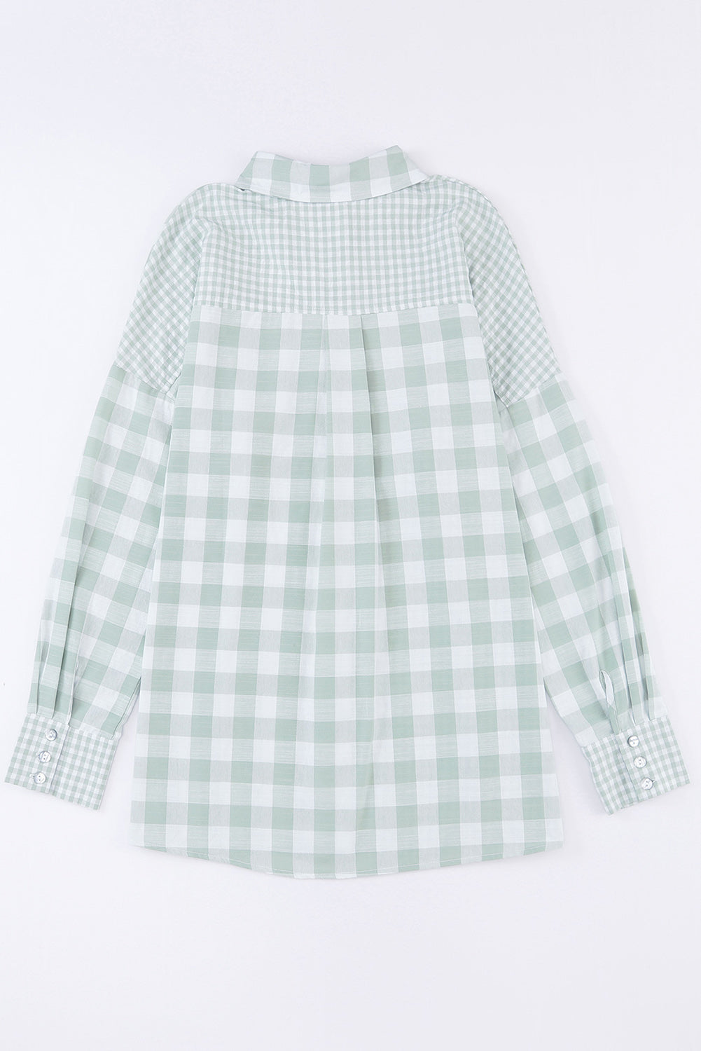 Pocketed Plaid Collared Neck Long Sleeve Shirt-TOPS / DRESSES-[Adult]-[Female]-2022 Online Blue Zone Planet