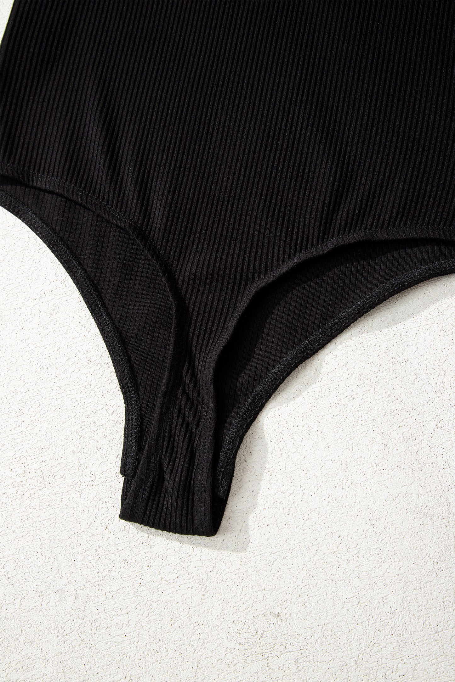 Black Ribbed Long Sleeve Crew Neck Solid Color Bodysuit-Tops/Bodysuits-[Adult]-[Female]-2022 Online Blue Zone Planet