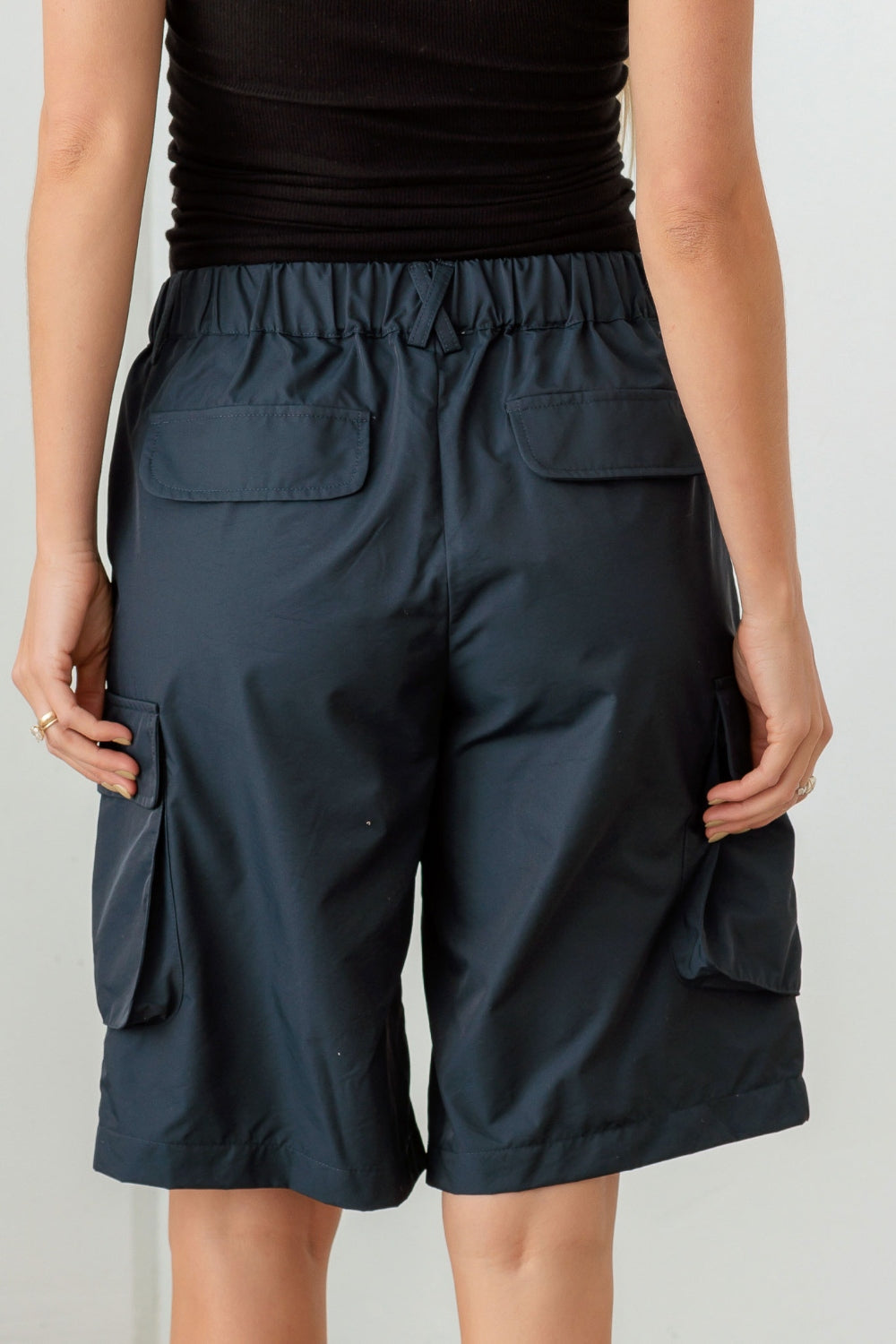 Blue Zone Planet | Le Lis Navy Cargo Bermuda Shorts-TOPS / DRESSES-[Adult]-[Female]-2022 Online Blue Zone Planet