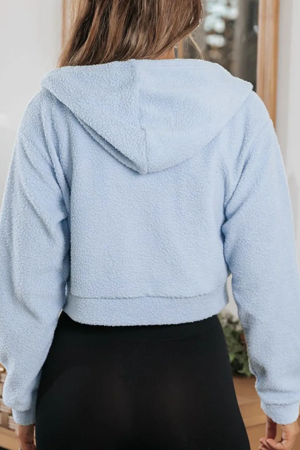 Drawstring Zip Up Long Sleeve Hoodie-TOPS / DRESSES-[Adult]-[Female]-2022 Online Blue Zone Planet