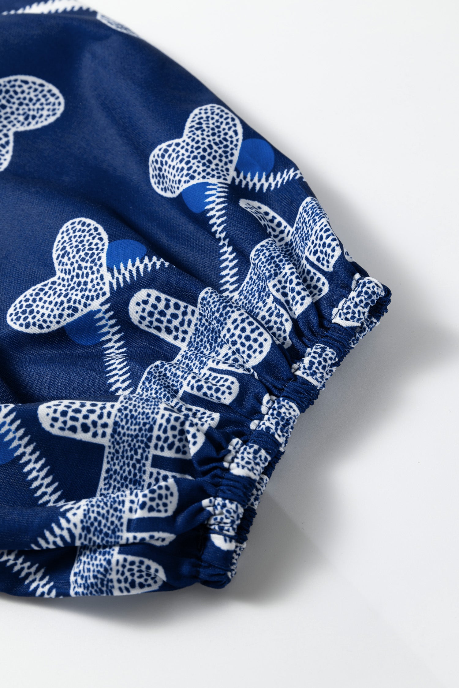 Blue Plus Size Floral Printed Notched Neck Long Sleeve Blouse-Plus Size/Plus Size Tops/Plus Size Blouses & Shirts-[Adult]-[Female]-2022 Online Blue Zone Planet