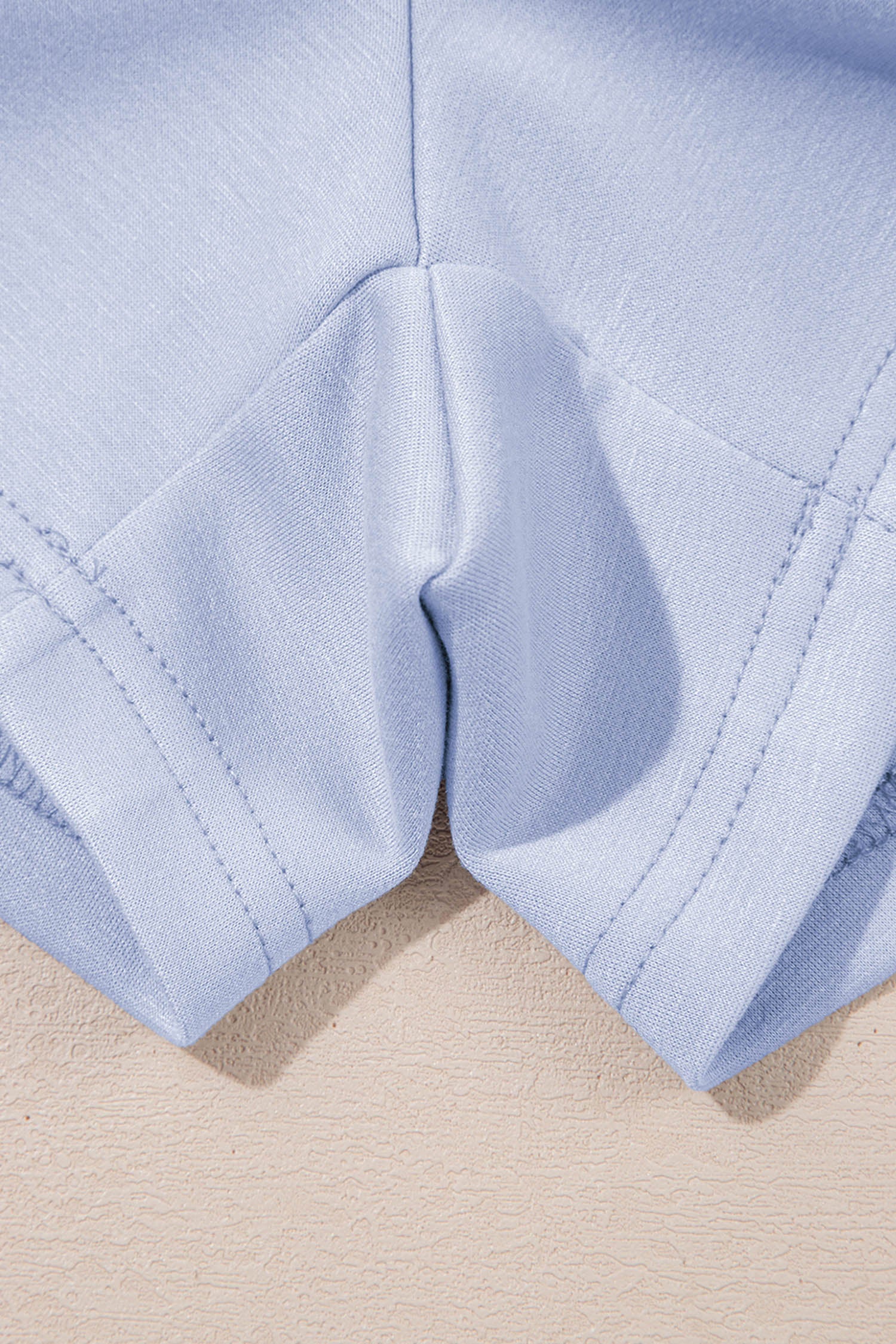 Beau Blue Puff Sleeve Pearl Embellished Scallop Trim Top 2 Piece Skort Set-Two Piece Sets/Two Piece Dresses-[Adult]-[Female]-2022 Online Blue Zone Planet