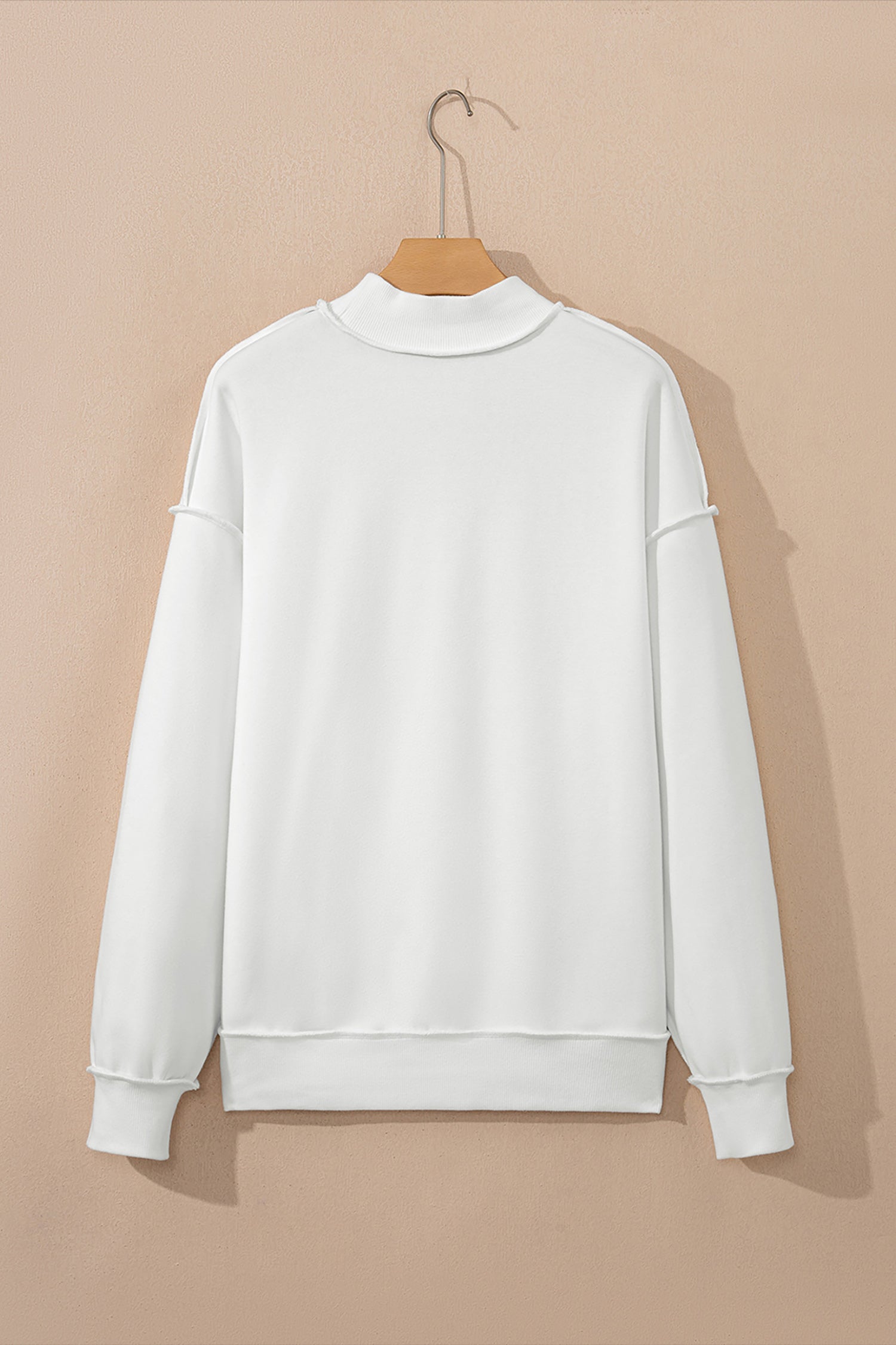 Bright Pink Oversize Drop Shoulder Reversible Mock Neck Sweatshirt-Tops/Sweatshirts & Hoodies-[Adult]-[Female]-2022 Online Blue Zone Planet