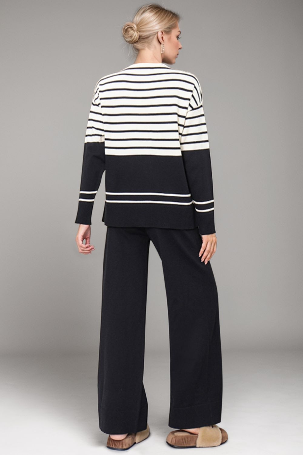 Basic Bae Striped Round Neck Long Sleeve Top and Pants Sweater Set-TOPS / DRESSES-[Adult]-[Female]-2022 Online Blue Zone Planet