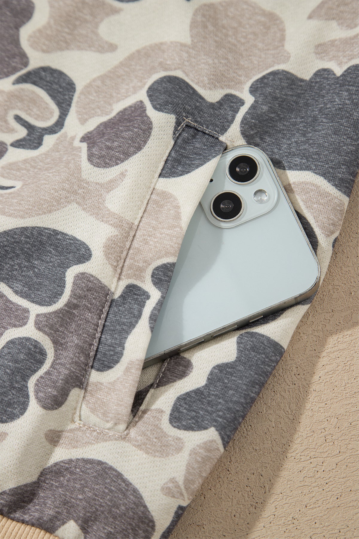 Multicolour Camouflage Print Color Block Trim Zip Bomber Sweatshirt-Tops/Sweatshirts & Hoodies-[Adult]-[Female]-2022 Online Blue Zone Planet